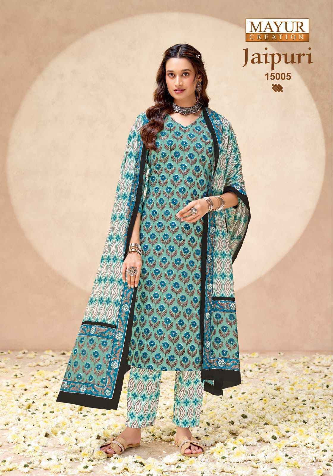 Mayur Creation Jaipuri Vol 15 Readymade Cotton Dress 10 pcs Catalogue