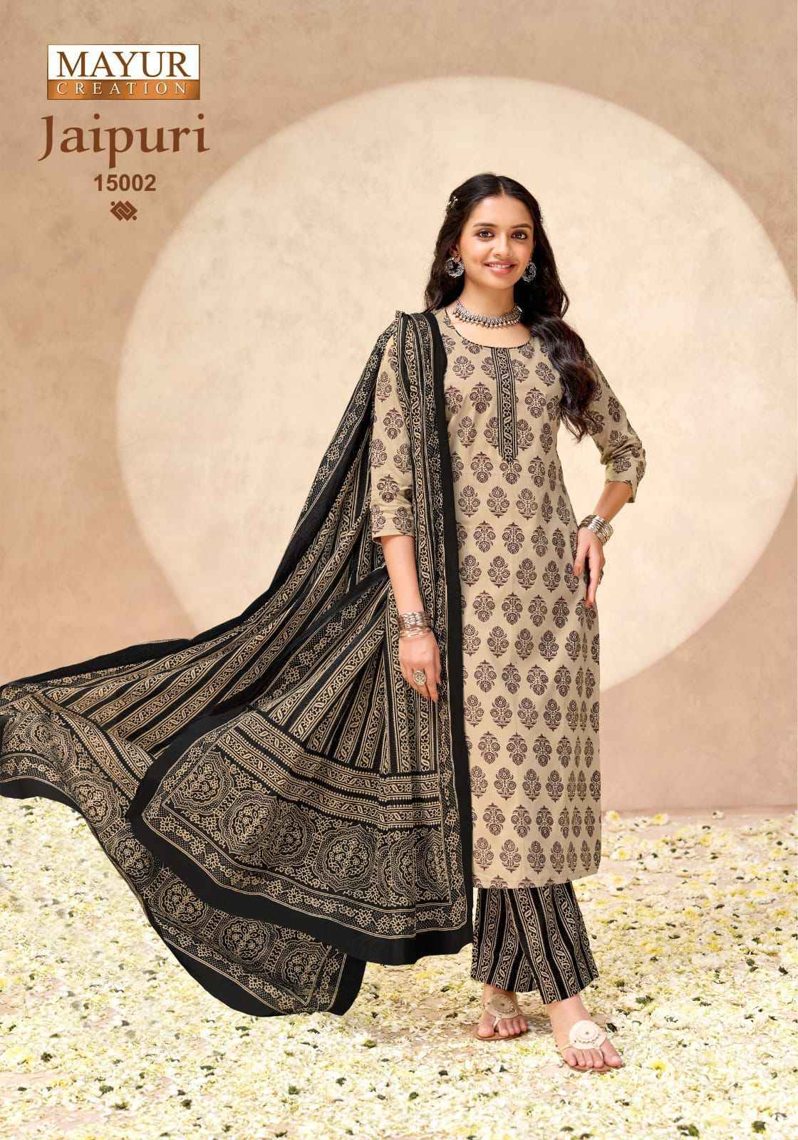 Mayur Creation Jaipuri Vol 15 Readymade Cotton Dress 10 pcs Catalogue