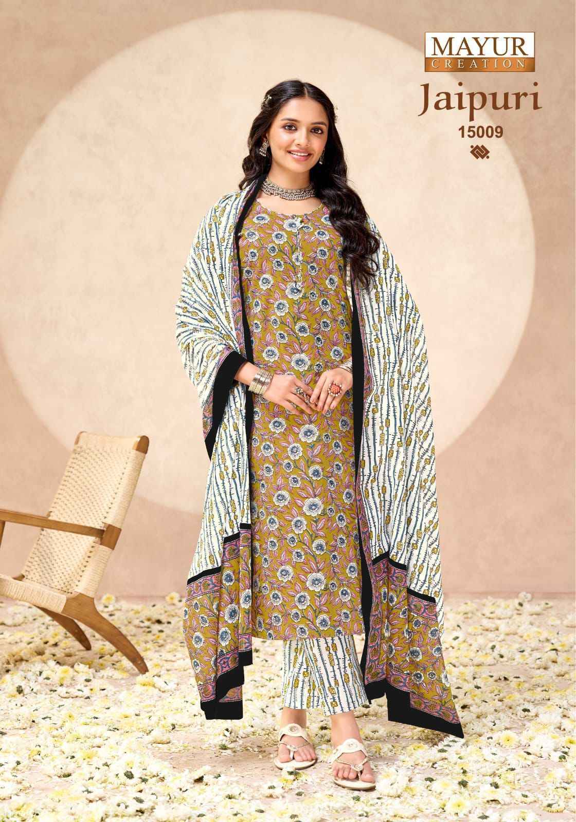 Mayur Creation Jaipuri Vol 15 Readymade Cotton Dress 10 pcs Catalogue