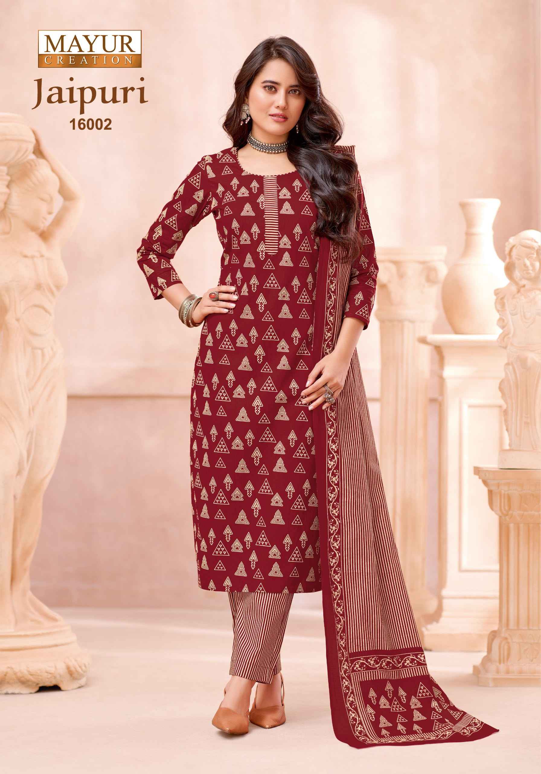 Mayur Creation Jaipuri Vol 16 Cotton Dress Material 10 pcs Catalogue