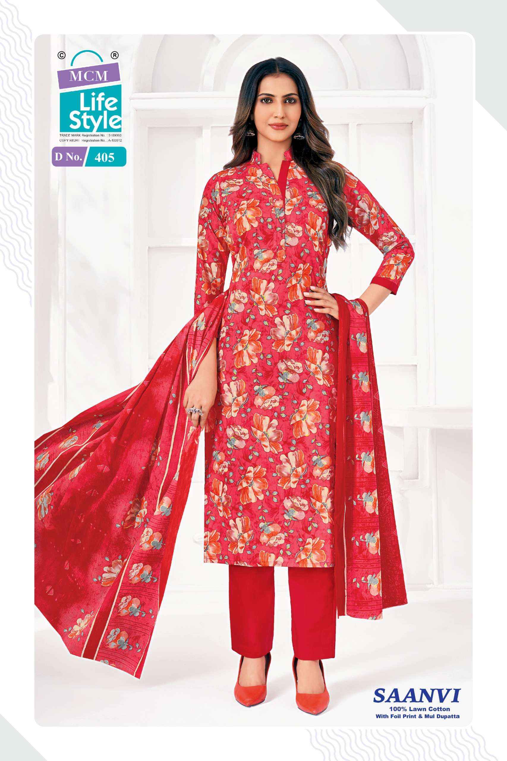 MCM Lifestyle Saanvi Vol 4 Lawn Cotton Dress Material 10 pcs Catalogue