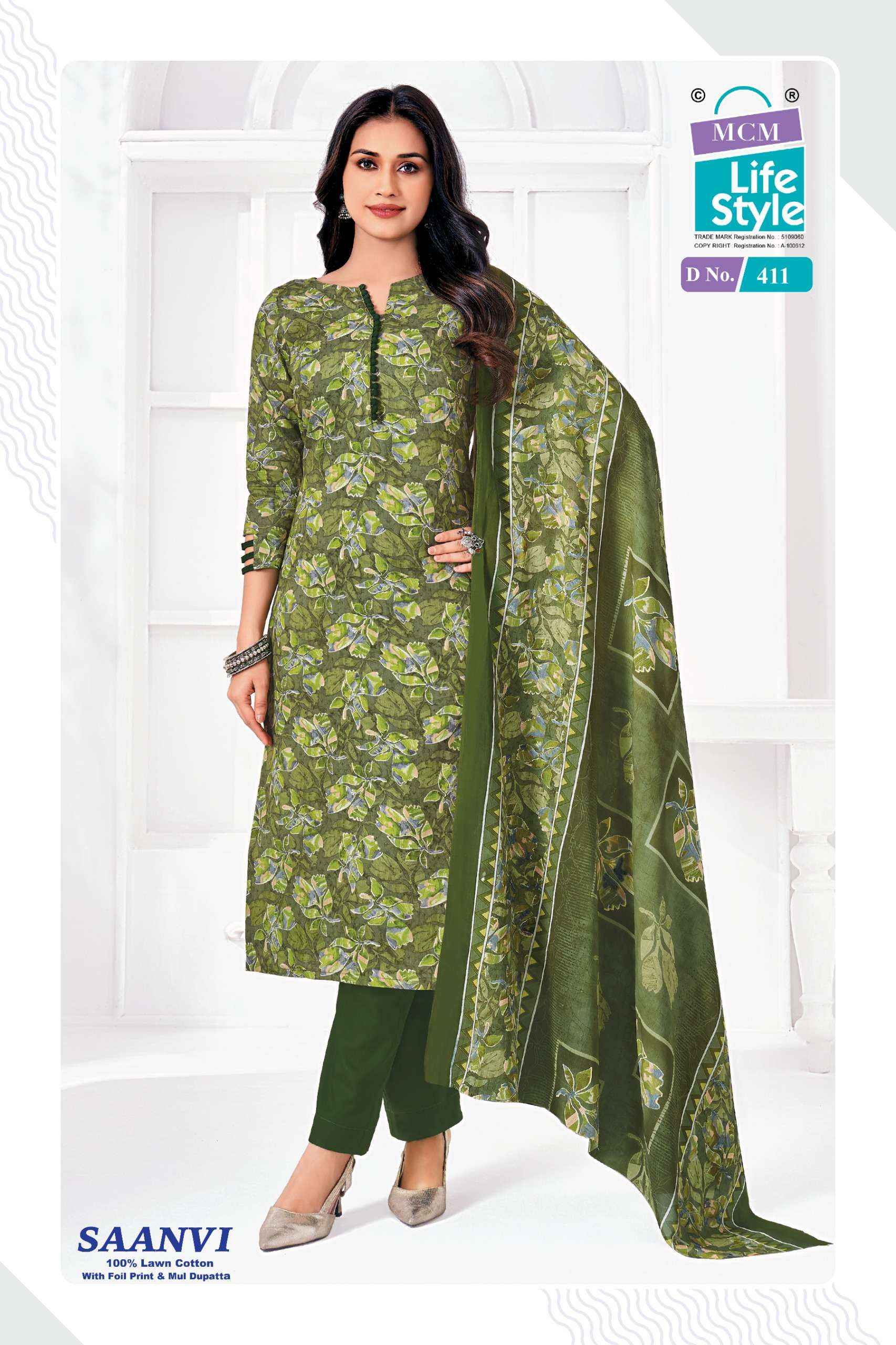 MCM Lifestyle Saanvi Vol 4 Lawn Cotton Dress Material 10 pcs Catalogue