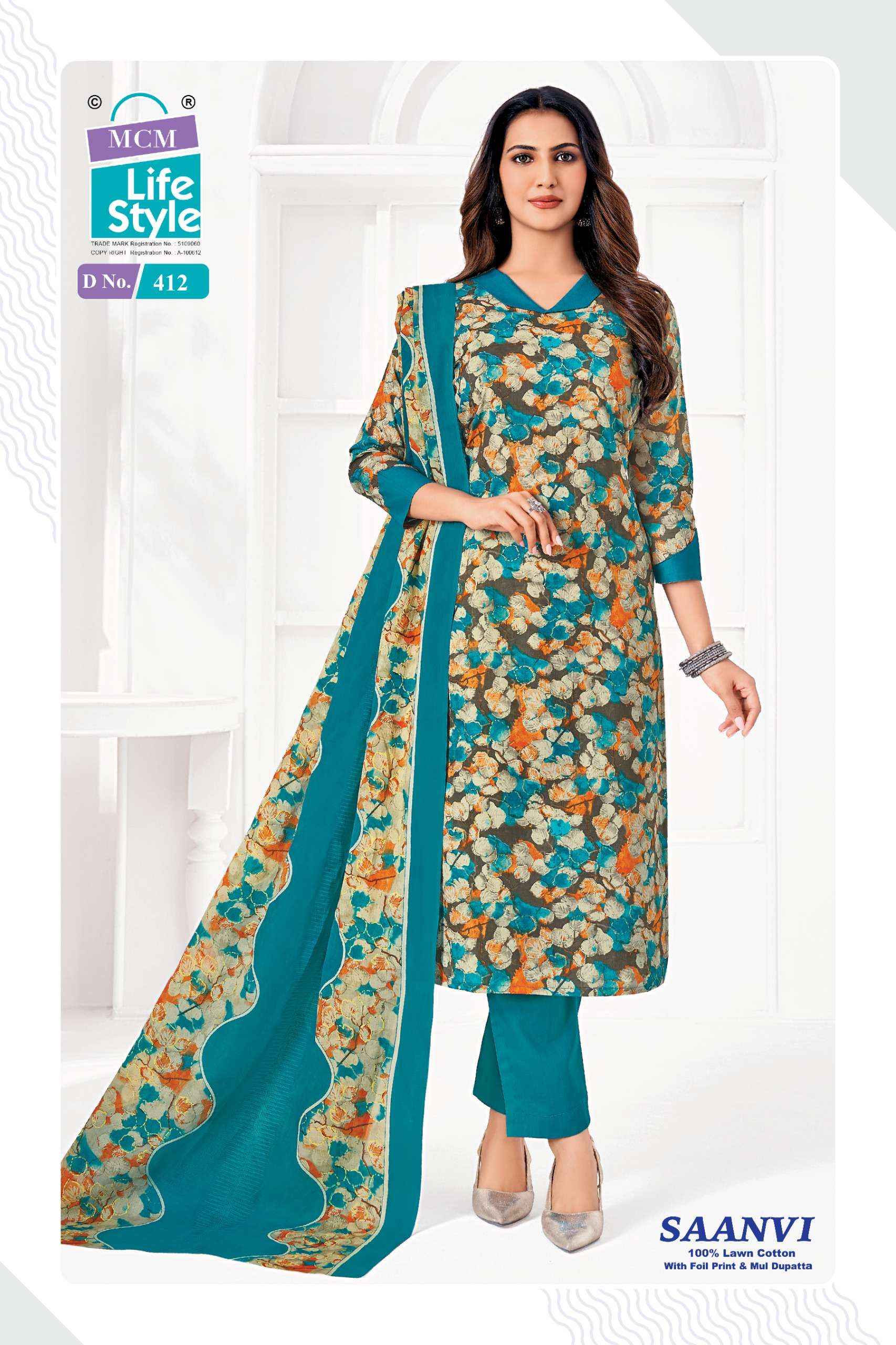 MCM Lifestyle Saanvi Vol 4 Lawn Cotton Dress Material 10 pcs Catalogue