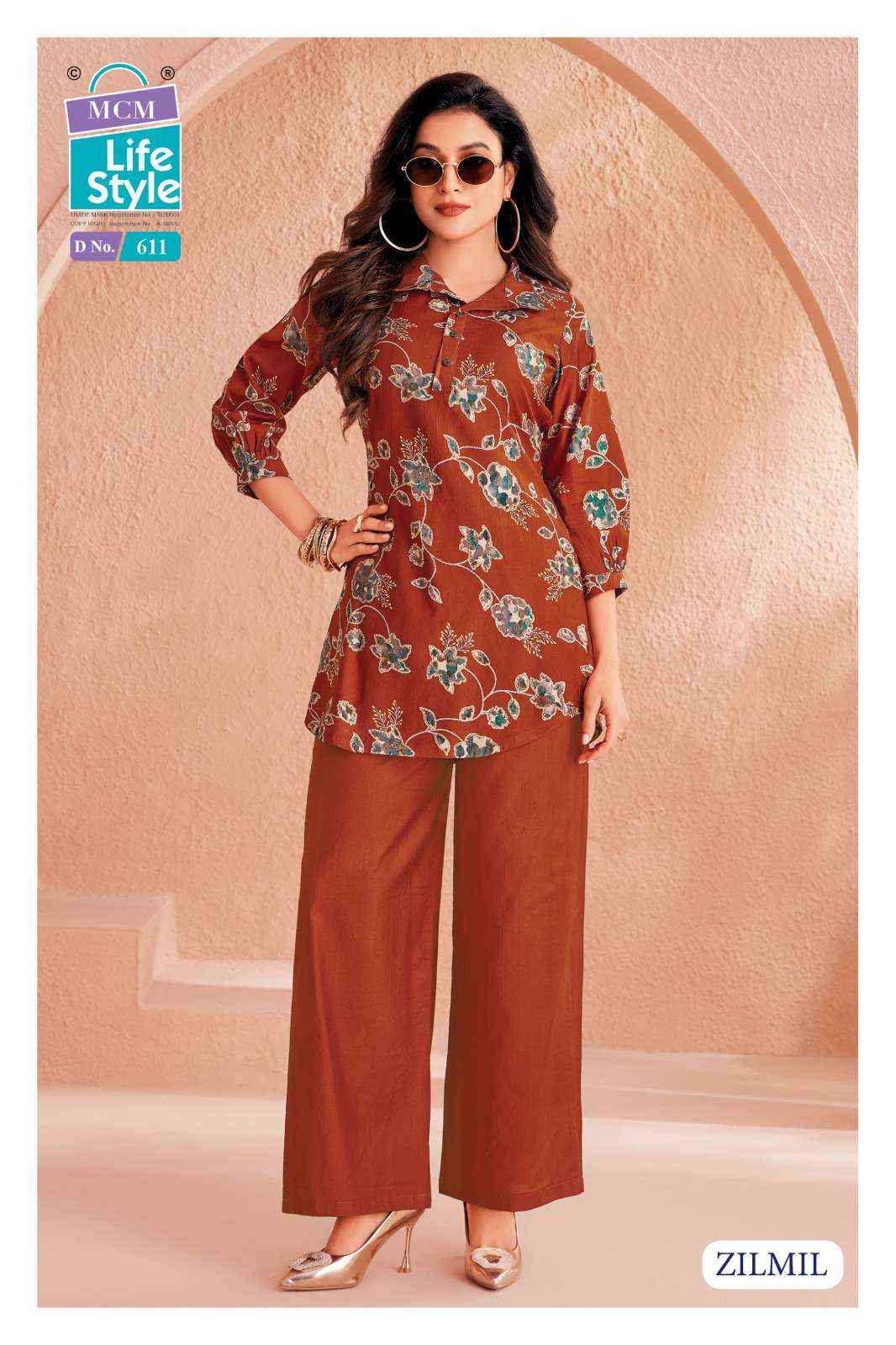 MCM Lifestyle Zilmil Vol 6 Vertican Top With Plazzo 10 pcs Catalogue