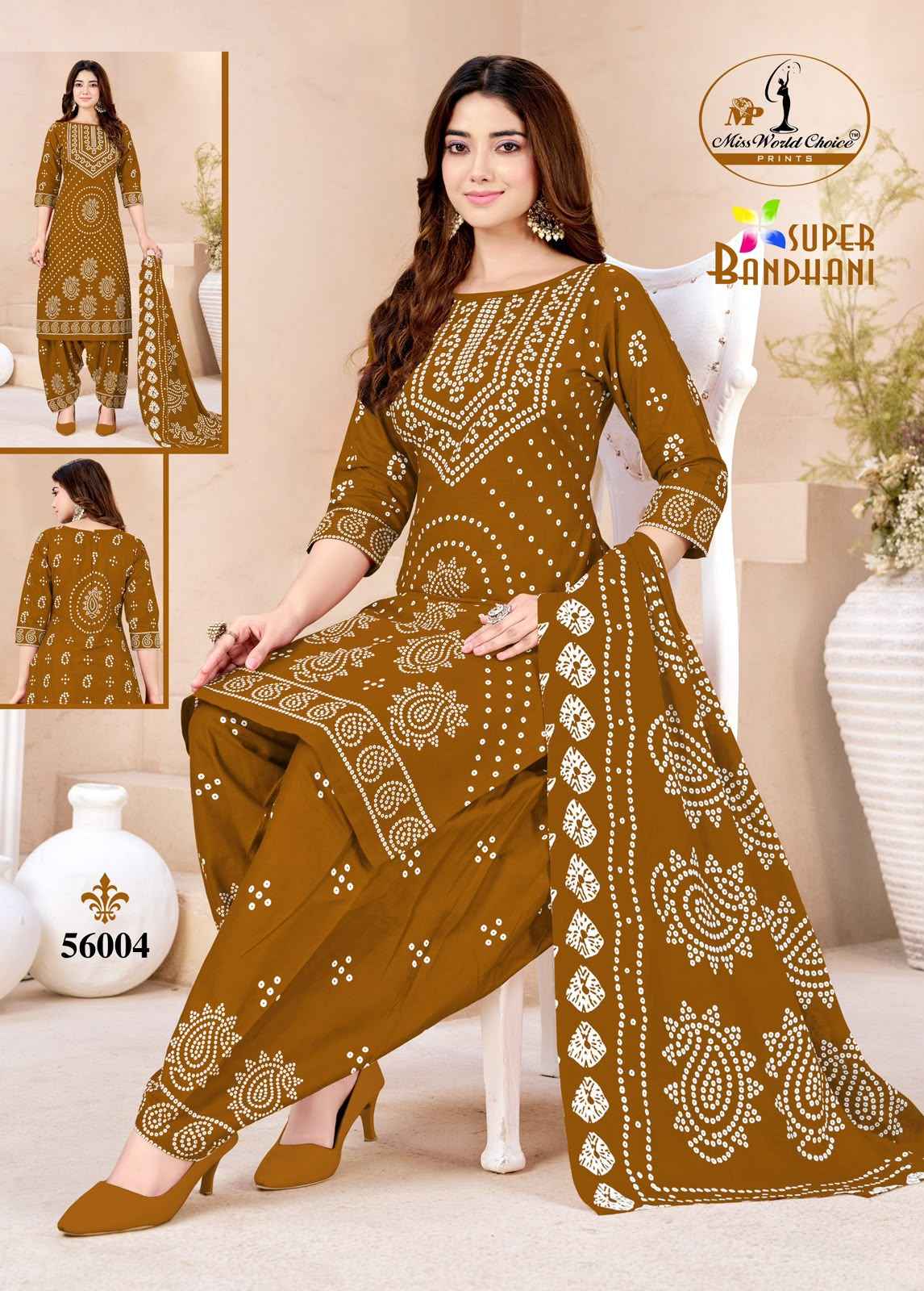 Miss World Choice Super Bandhani Vol 56 Cotton Dress Material 10 pcs Catalogue