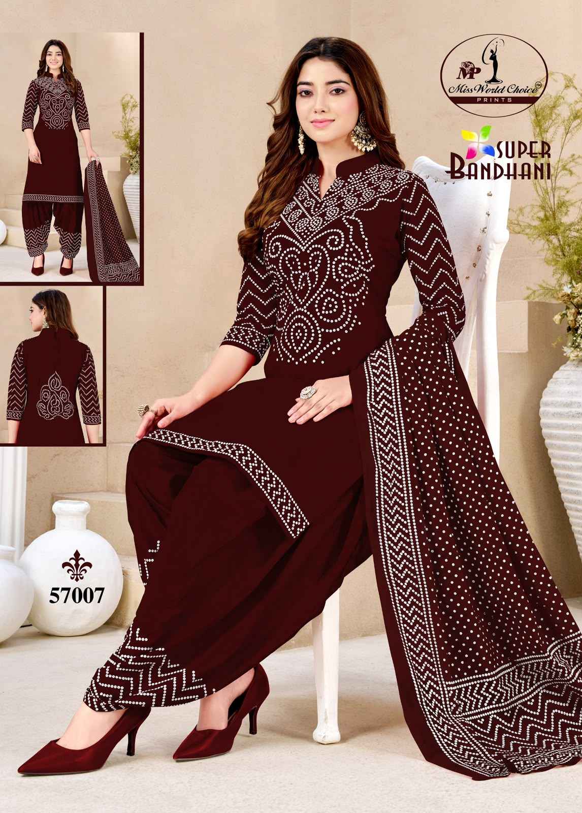 Miss World Choice Super Bandhani Vol 57 Cotton Dress Material 10 pcs Catalogue