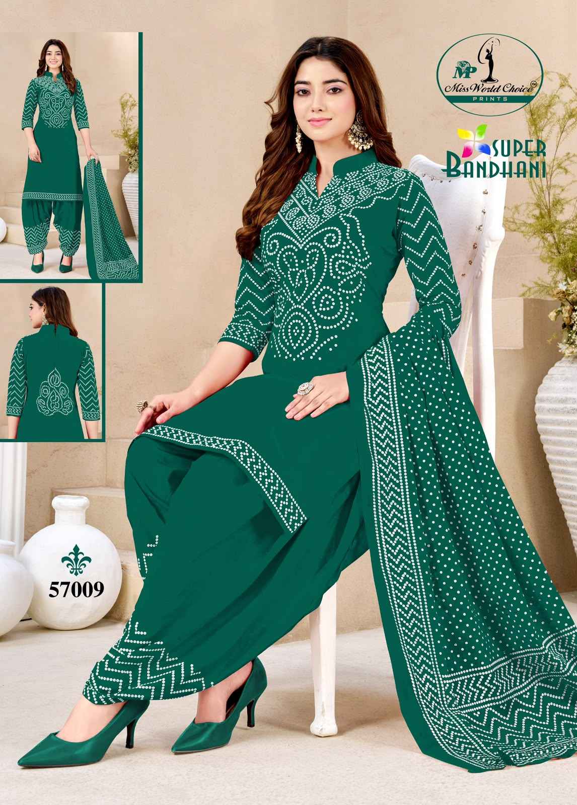 Miss World Choice Super Bandhani Vol 57 Cotton Dress Material 10 pcs Catalogue