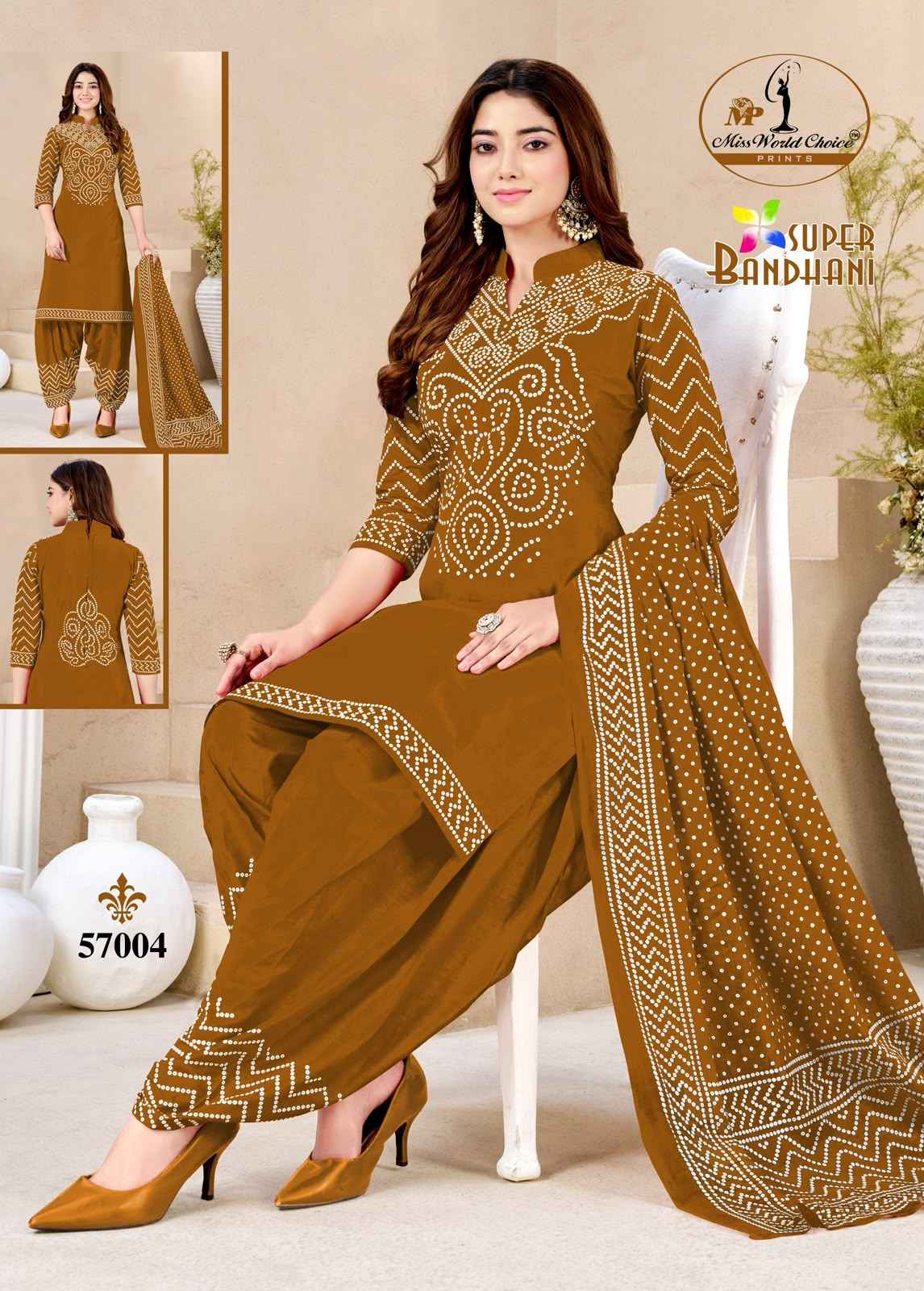Miss World Choice Super Bandhani Vol 57 Cotton Dress Material 10 pcs Catalogue