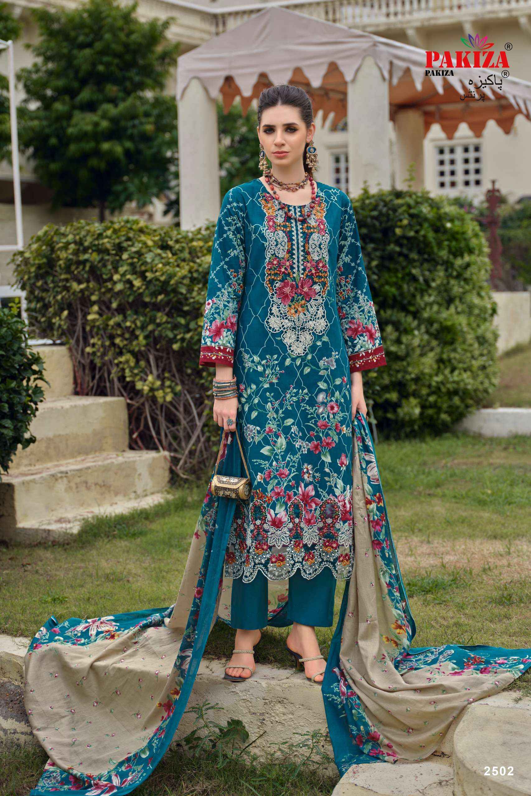 Pakiza Prints Gulnawaz Vol 25 Lawn Cotton Dress Material 4 pcs Catalogue
