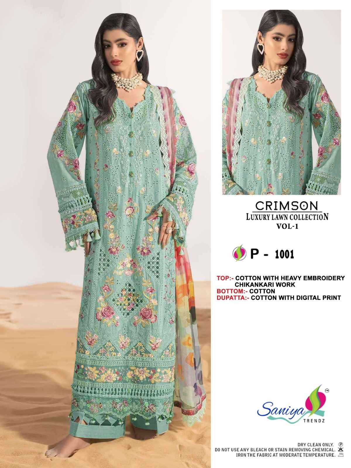 Saniya Trendz Crimson Luxury Lawn Colletion Vol 1 Cotton Dress Material