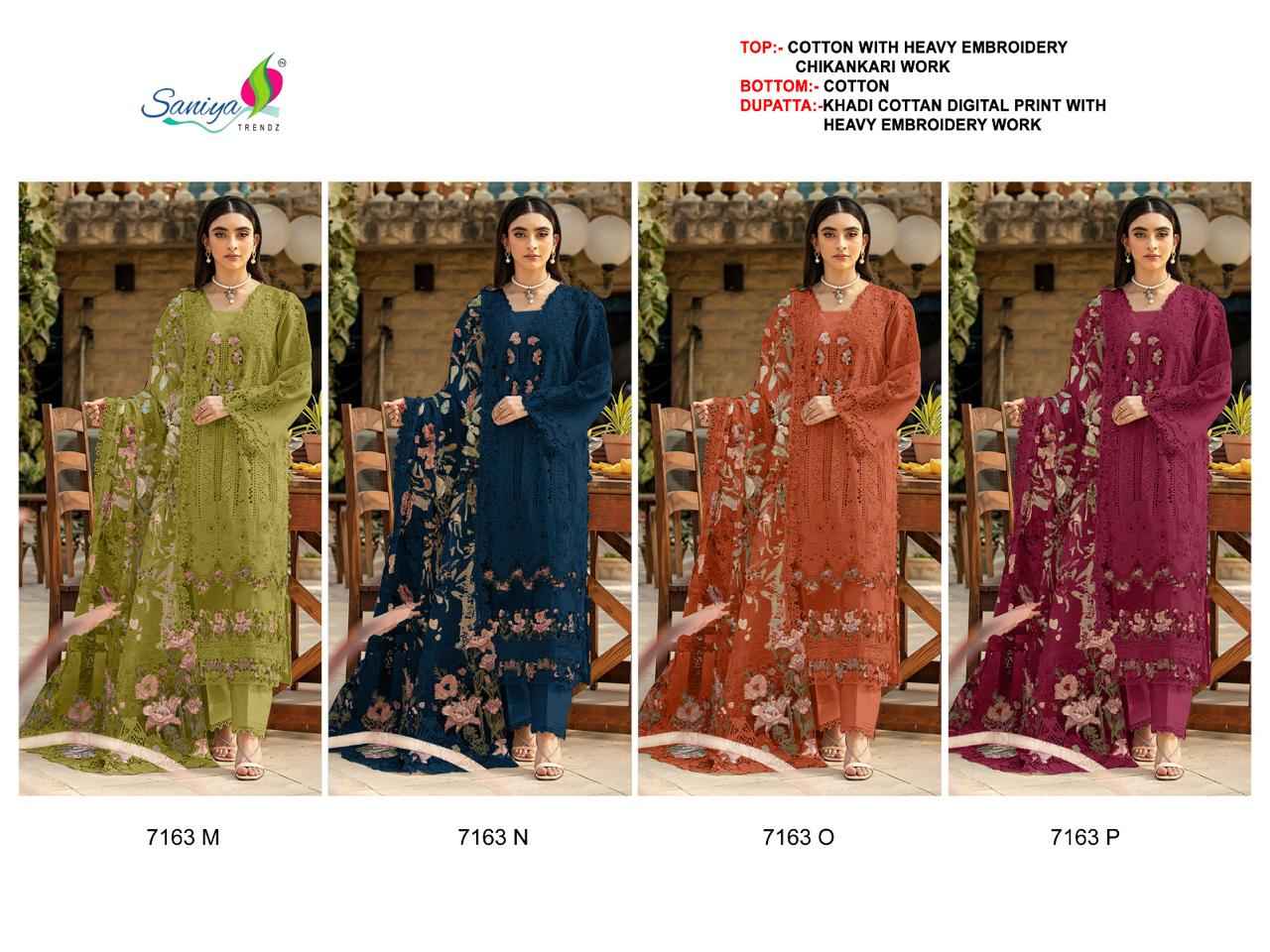 Saniya Trendz D No 7163 Cotton Dress Material 4 pcs Catalogue