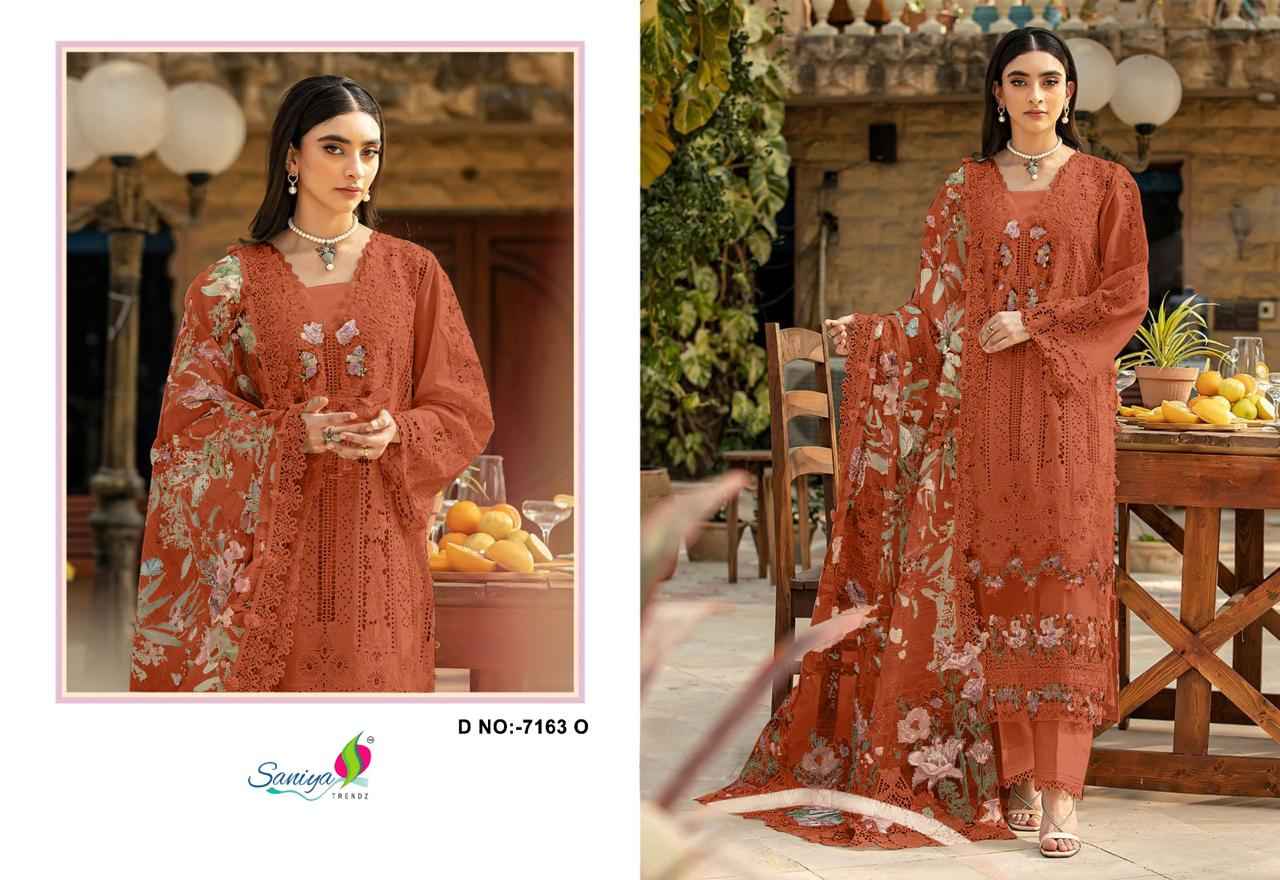 Saniya Trendz D No 7163 Cotton Dress Material 4 pcs Catalogue