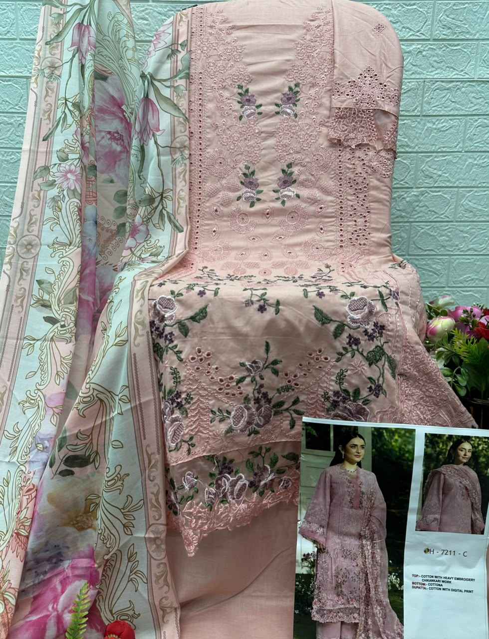Saniya Trendz D No 7211 Cotton Dress Material 4 pcs Catalogue