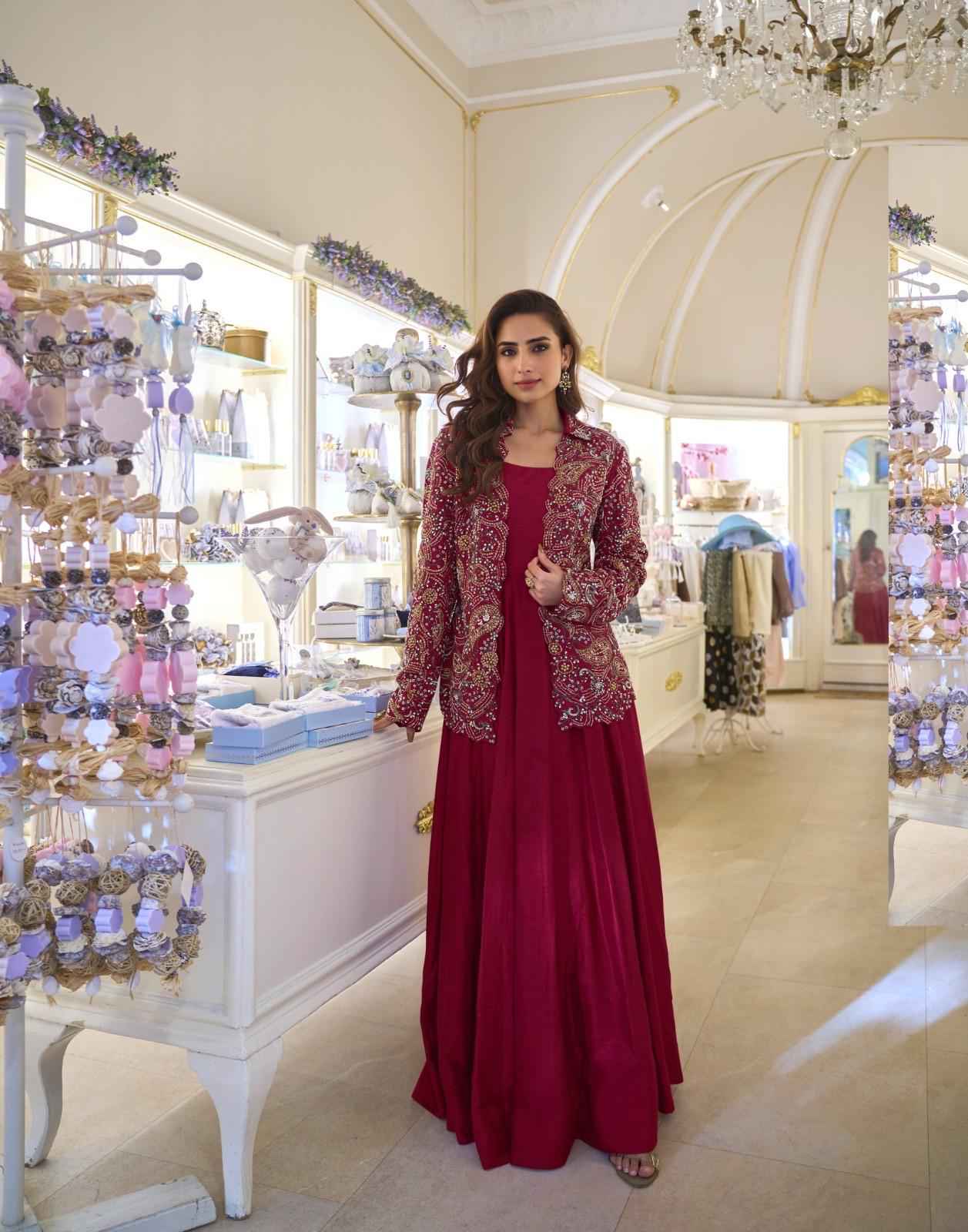Sayuri Designer Belina Readymade Silk Wedding Gown With Jacket 2 pcs Catalogue