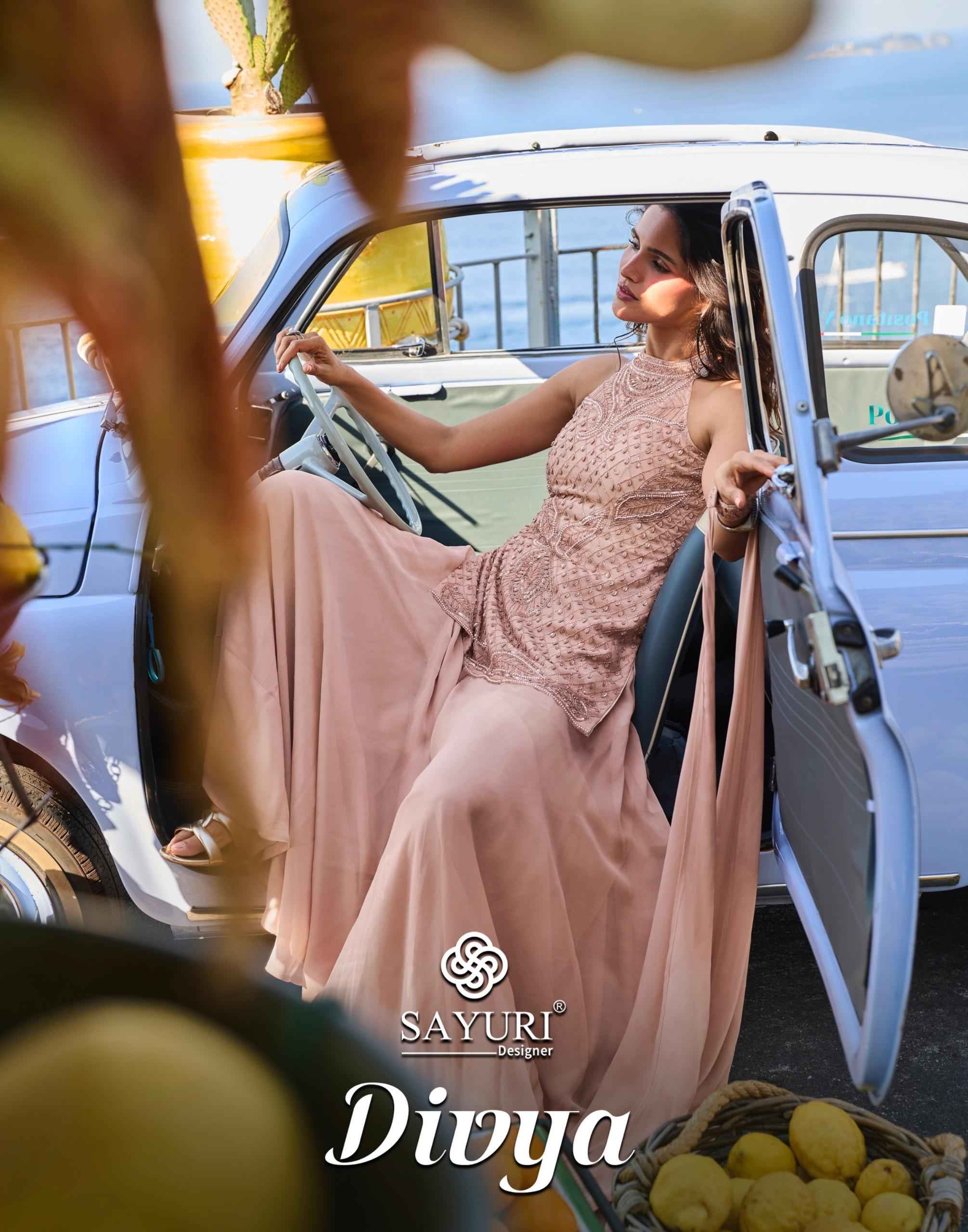 Sayuri Designer Divya Readymade Real Georgette Dress 5 pcs Catalogue