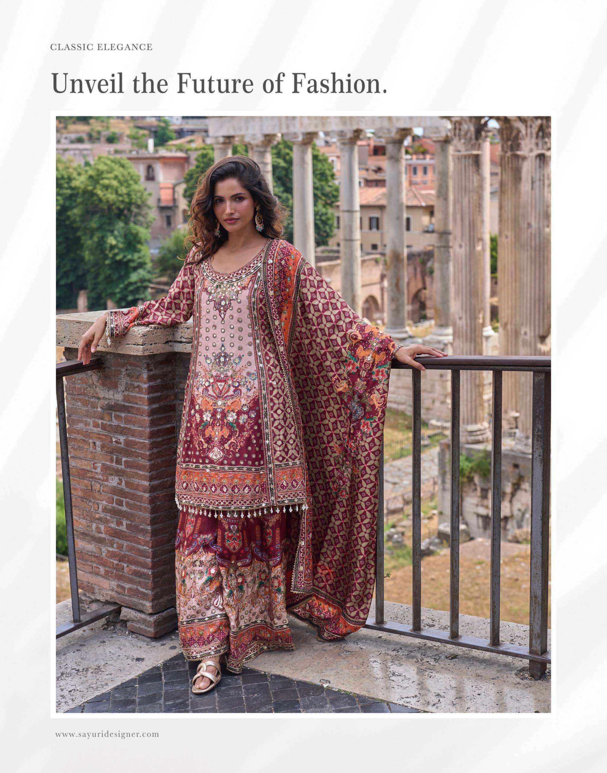 Sayuri Designer Nimrit Readymade Crepe Silk Dress 3 pcs Catalogue