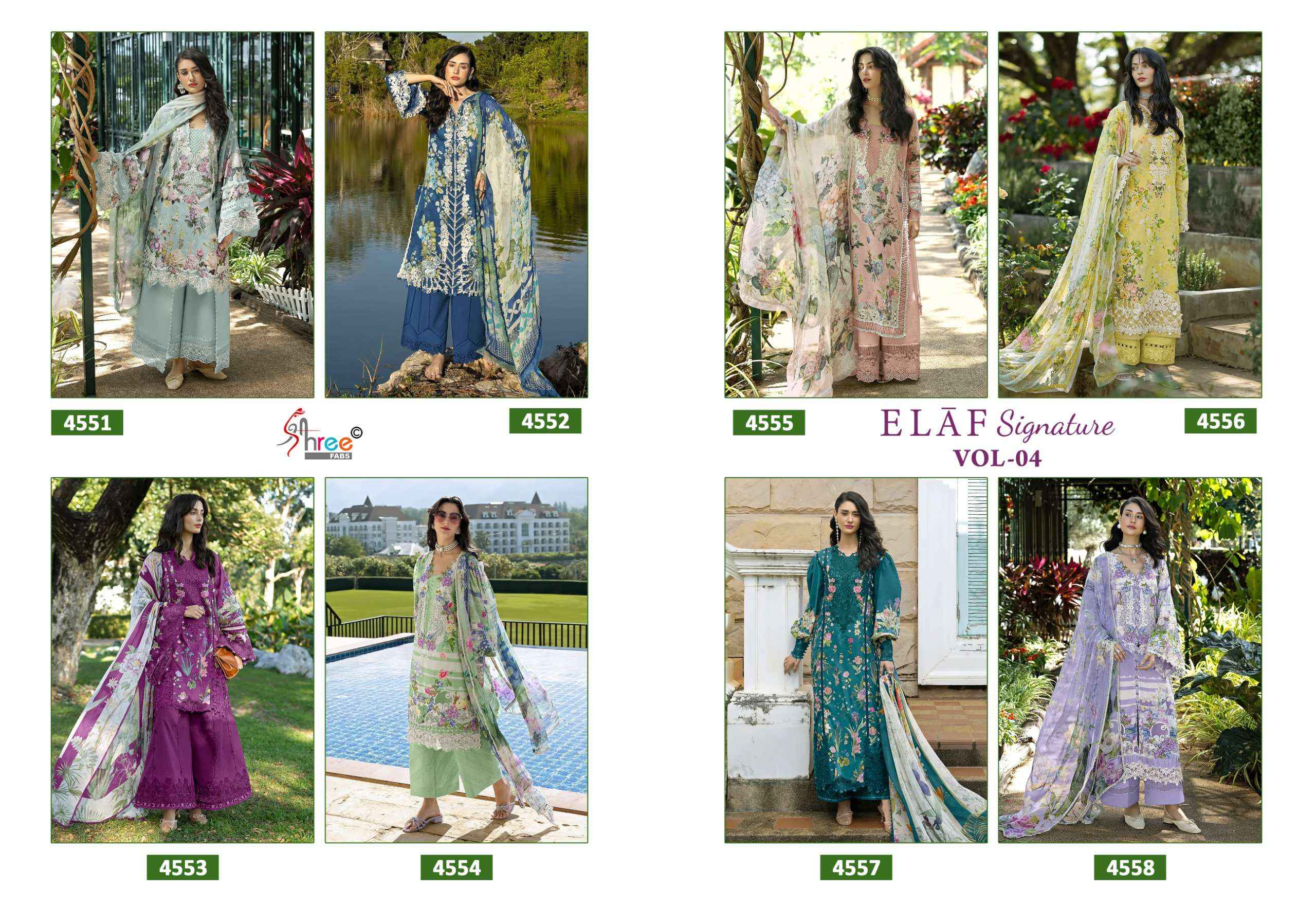 Shree Fabs Elaf Signature Vol 4 Cotton Dress Material 8 pcs Catalogue