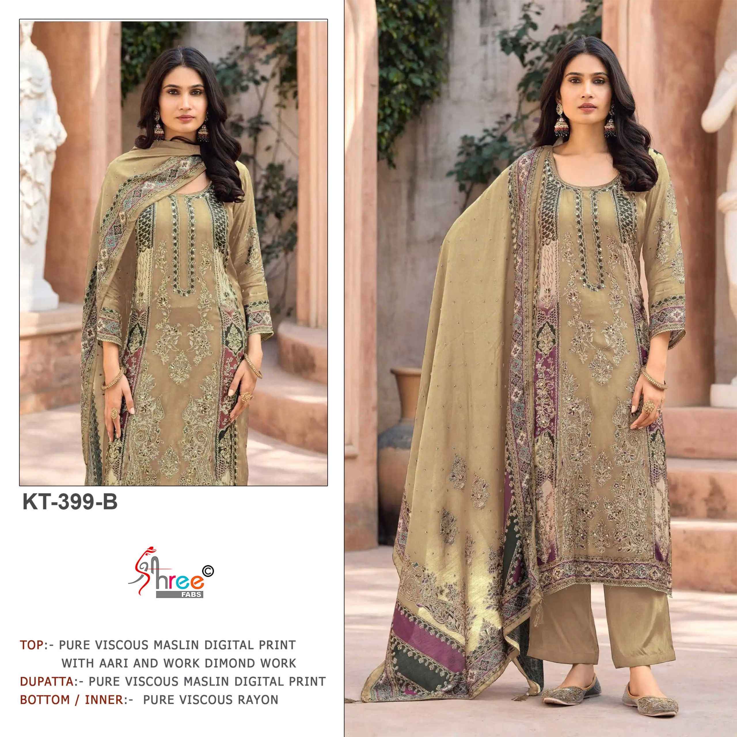 Shree Fabs KT 399 Viscous Maslin Dress Material 4 pcs Catalogue