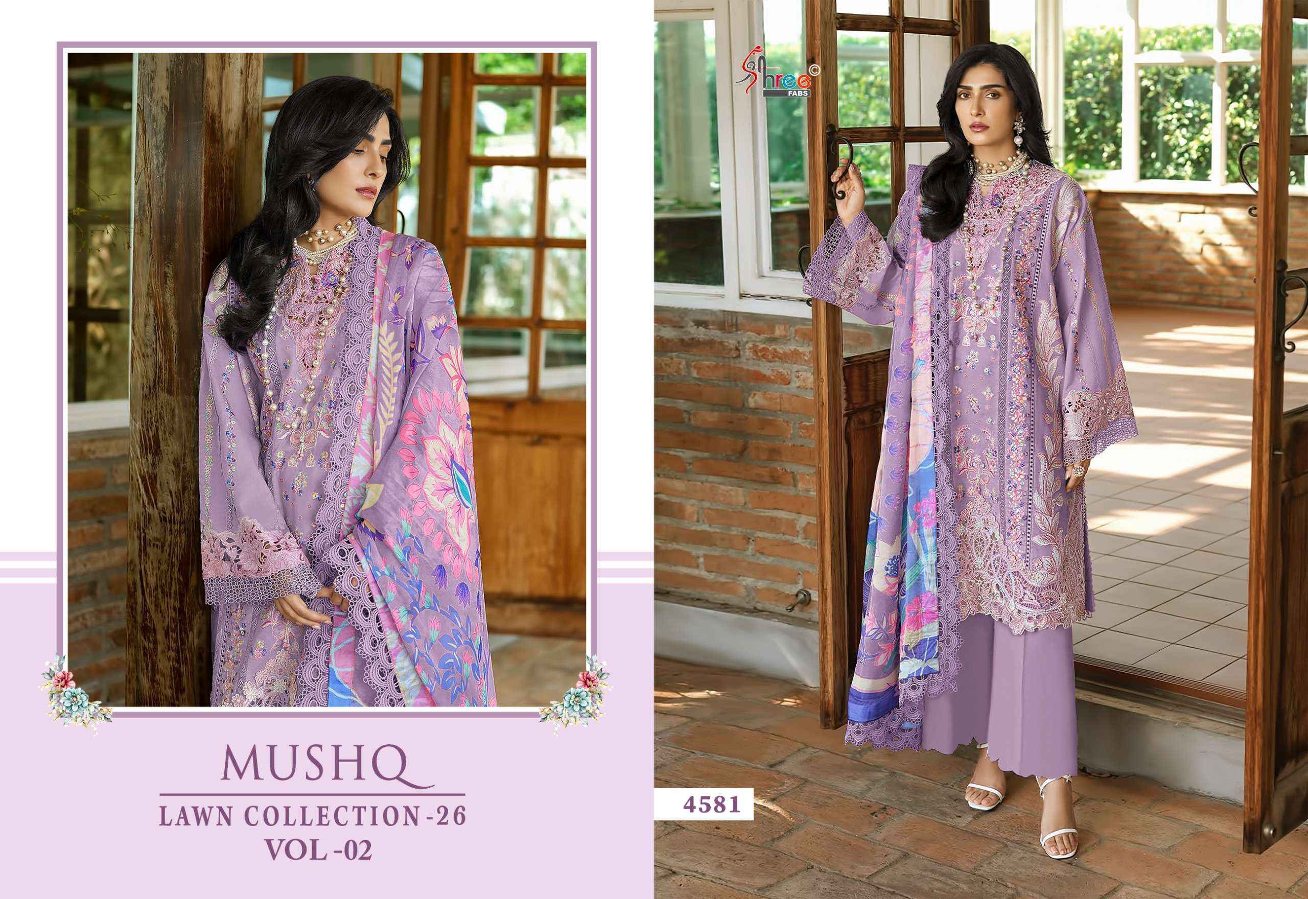 Shree Fabs Mushq Lawn Collection 26 Vol 2 Cotton Dress Material 6 pcs Catalogue