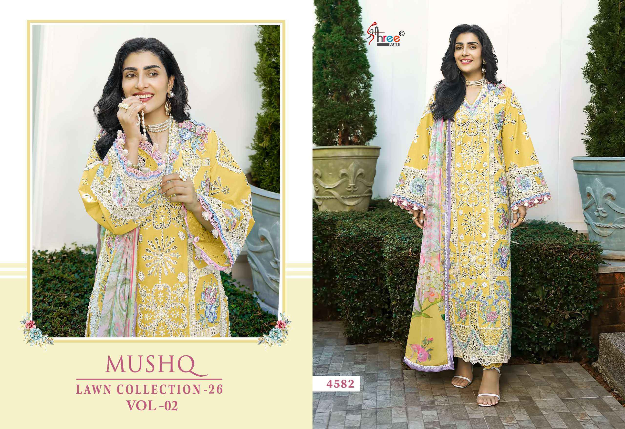 Shree Fabs Mushq Lawn Collection 26 Vol 2 Cotton Dress Material 6 pcs Catalogue