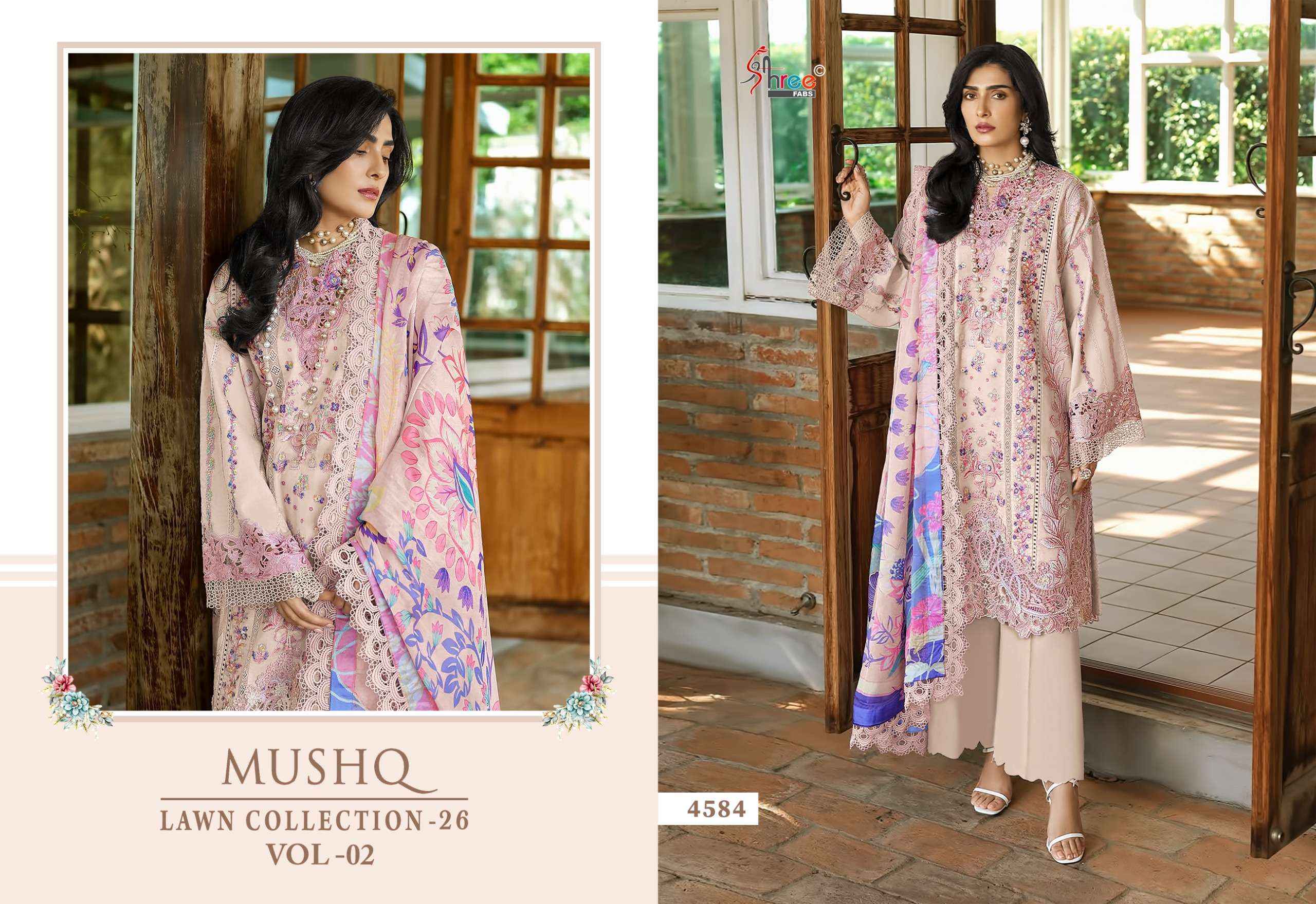 Shree Fabs Mushq Lawn Collection 26 Vol 2 Cotton Dress Material 6 pcs Catalogue