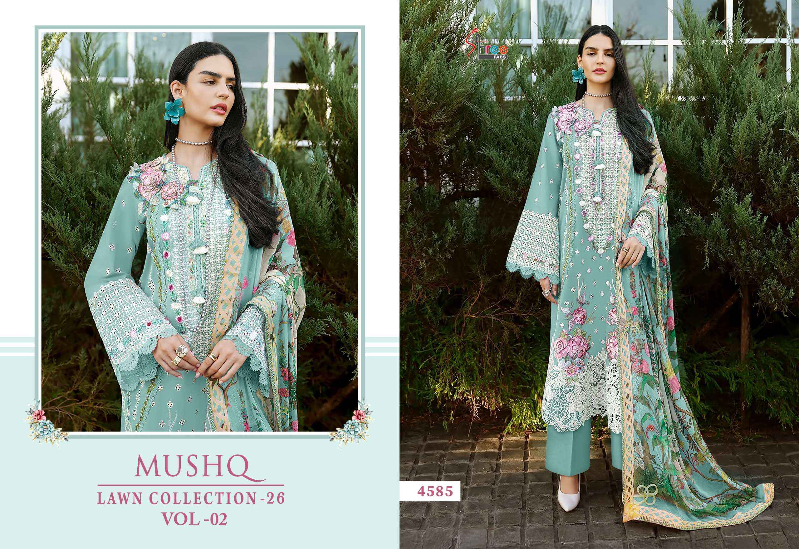 Shree Fabs Mushq Lawn Collection 26 Vol 2 Cotton Dress Material 6 pcs Catalogue
