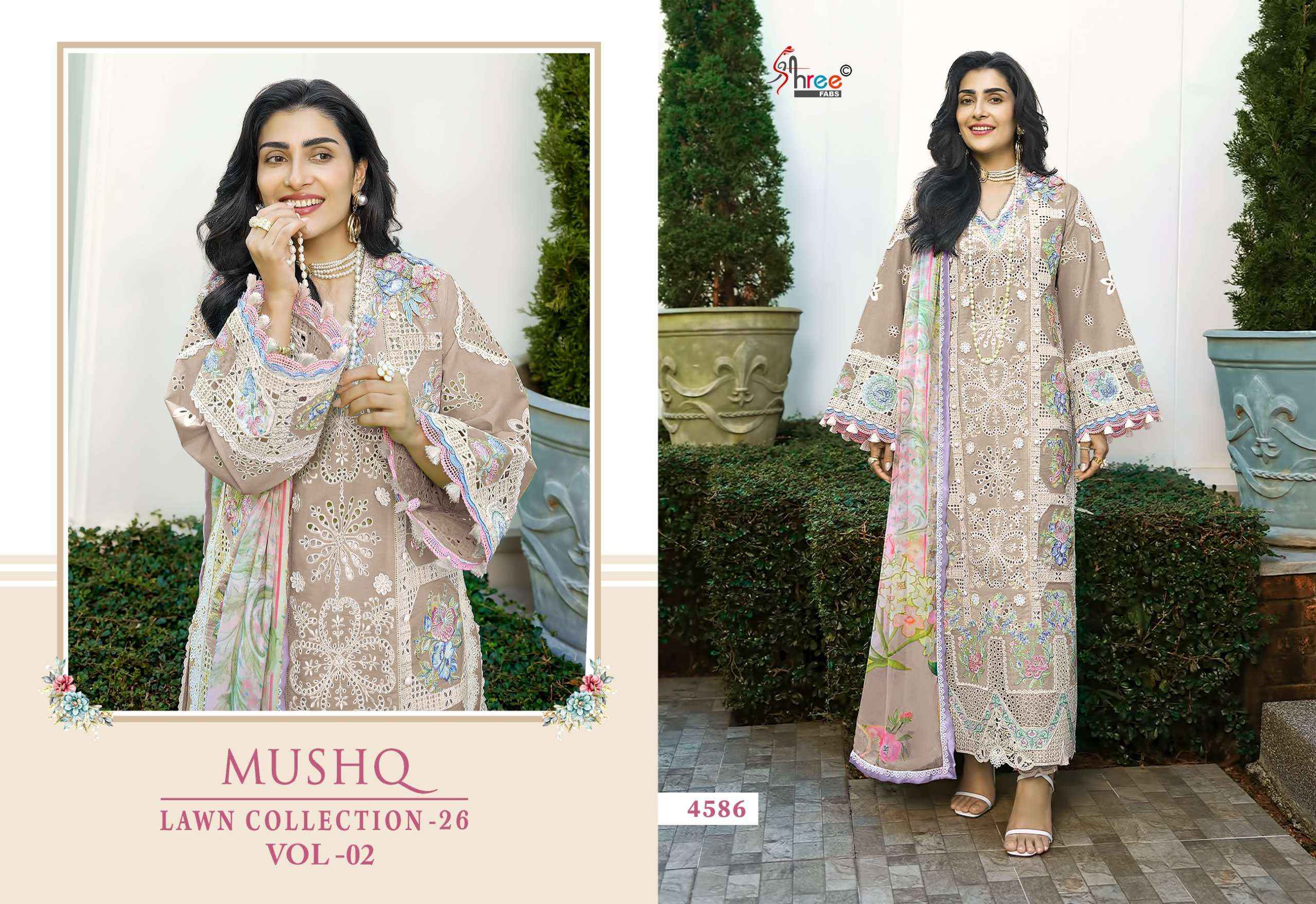 Shree Fabs Mushq Lawn Collection 26 Vol 2 Cotton Dress Material 6 pcs Catalogue