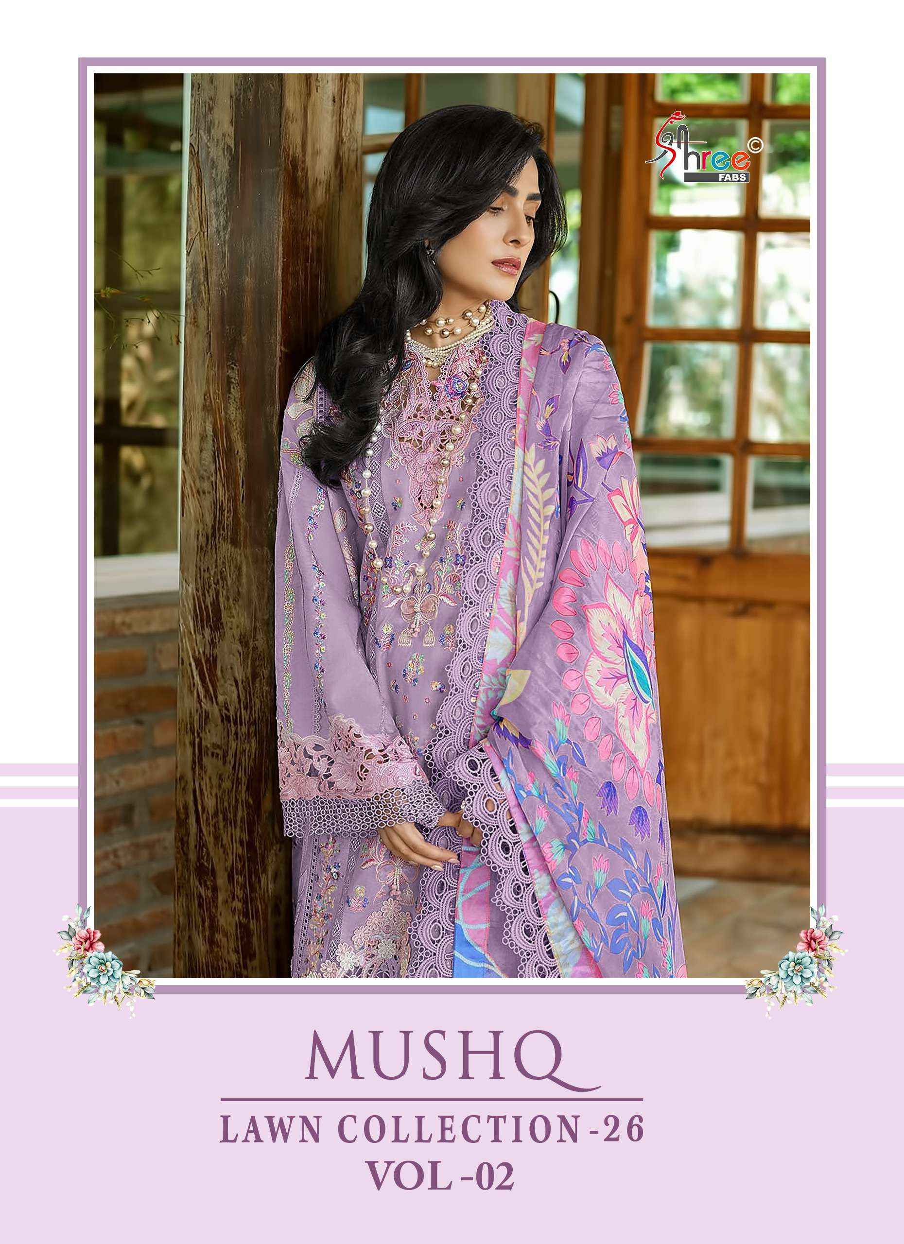 Shree Fabs Mushq Lawn Collection 26 Vol 2 Cotton Dress Material 6 pcs Catalogue