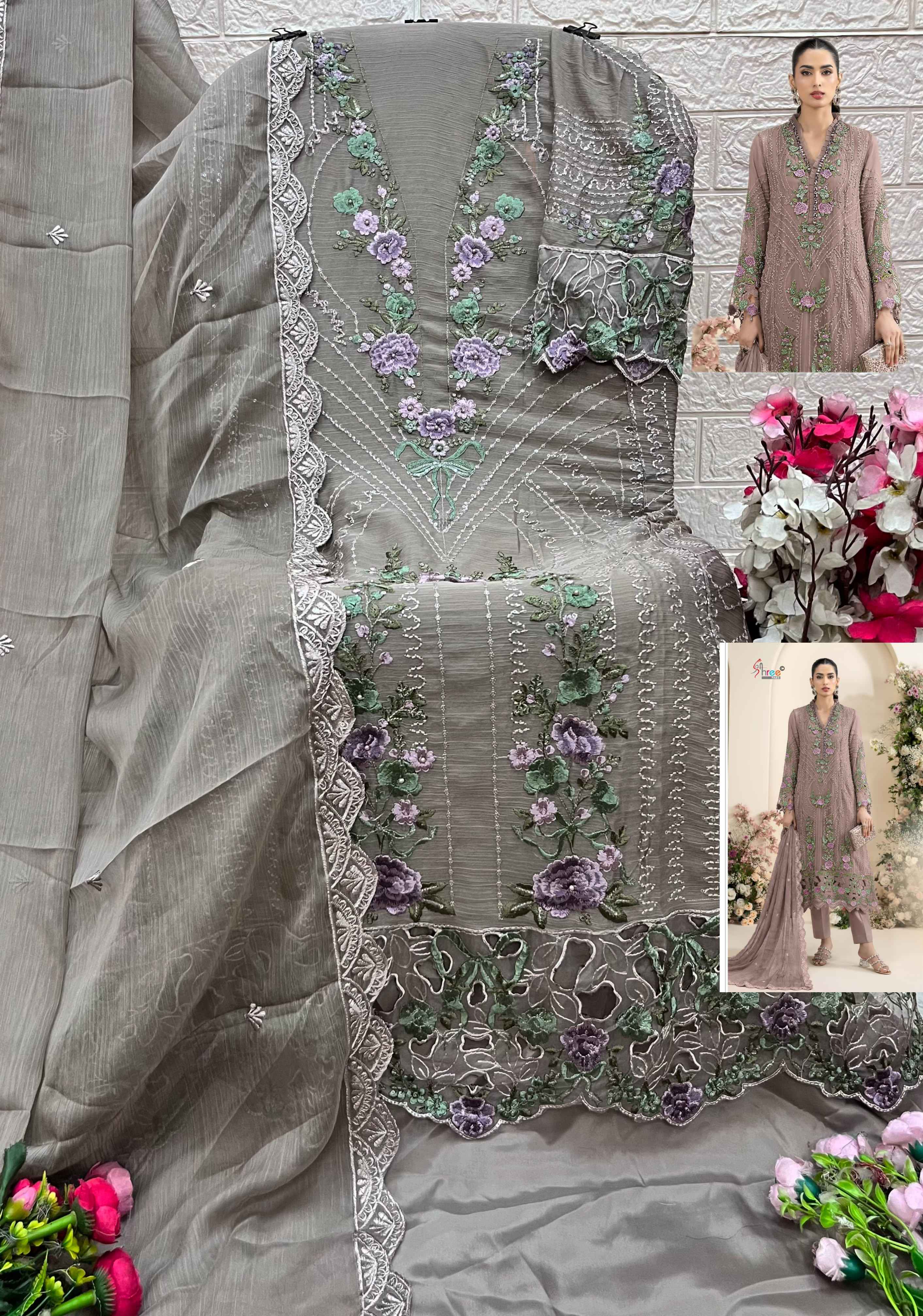 Shree Fabs SF 5635 Chiffon Dress Material 4 pcs Catalogue