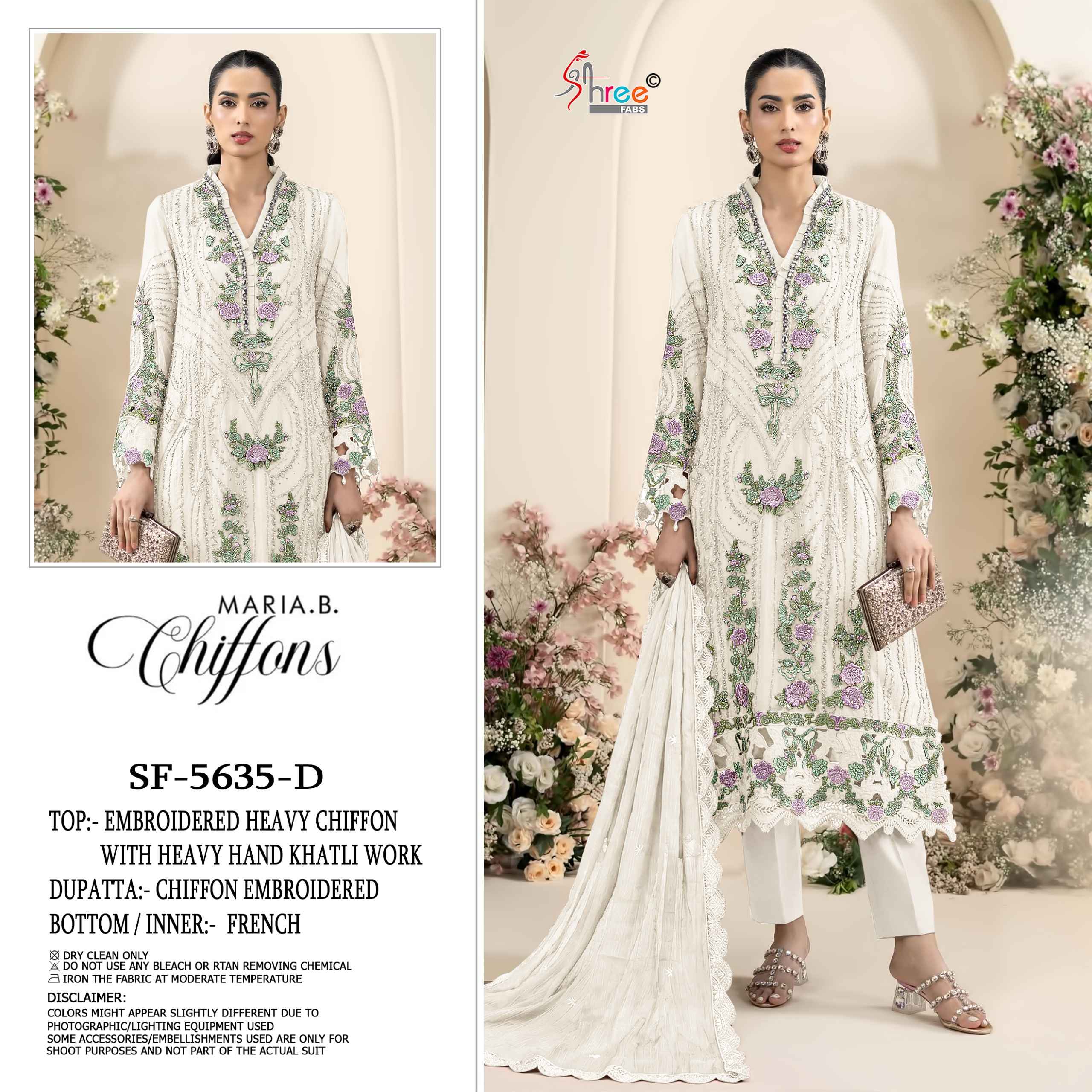 Shree Fabs SF 5635 Chiffon Dress Material 4 pcs Catalogue