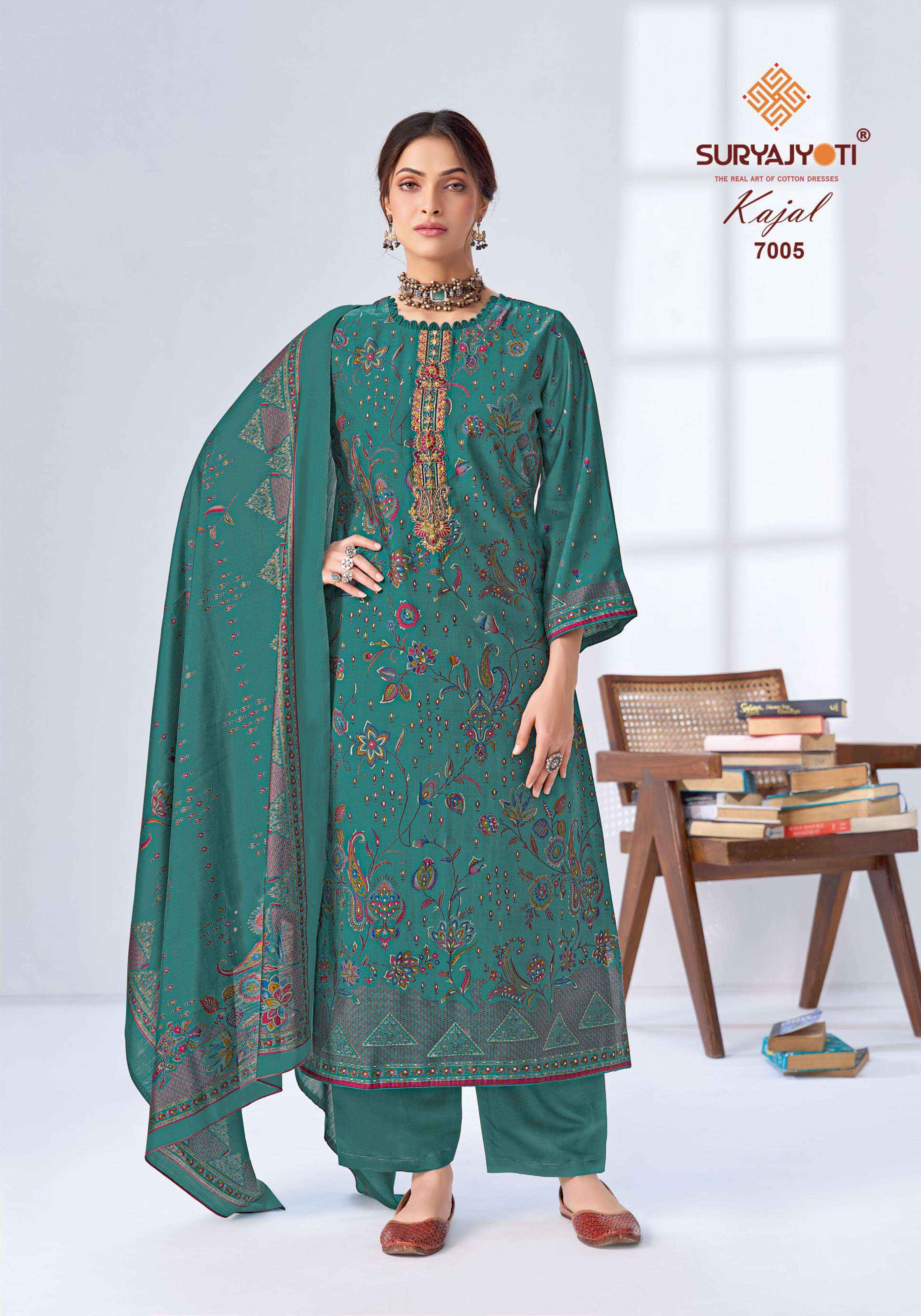 Suryajyoti Kajal Vol 7 Modal Silk Dress Material 6 pcs Catalogue