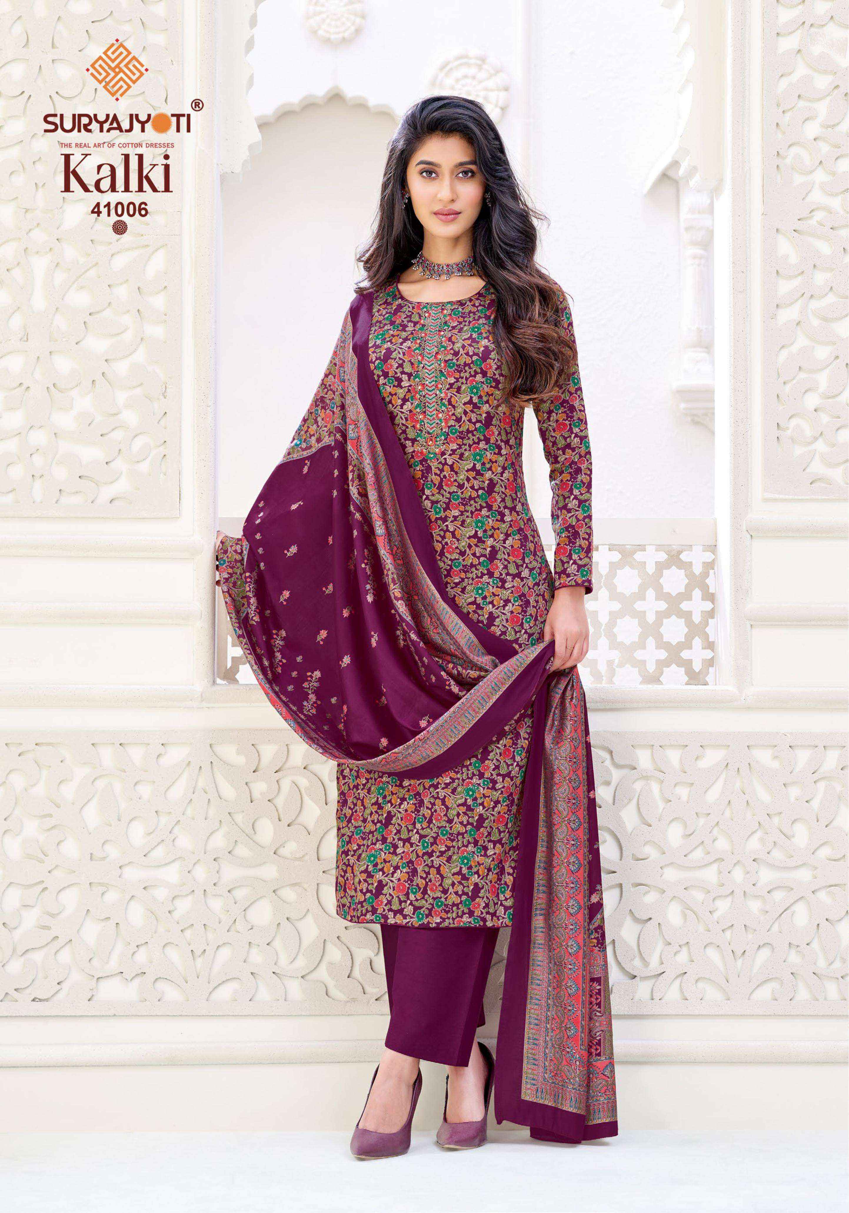 Suryajyoti Kalki Vol 41 Jam Satin Dress Material 8 Pcs Catalouge