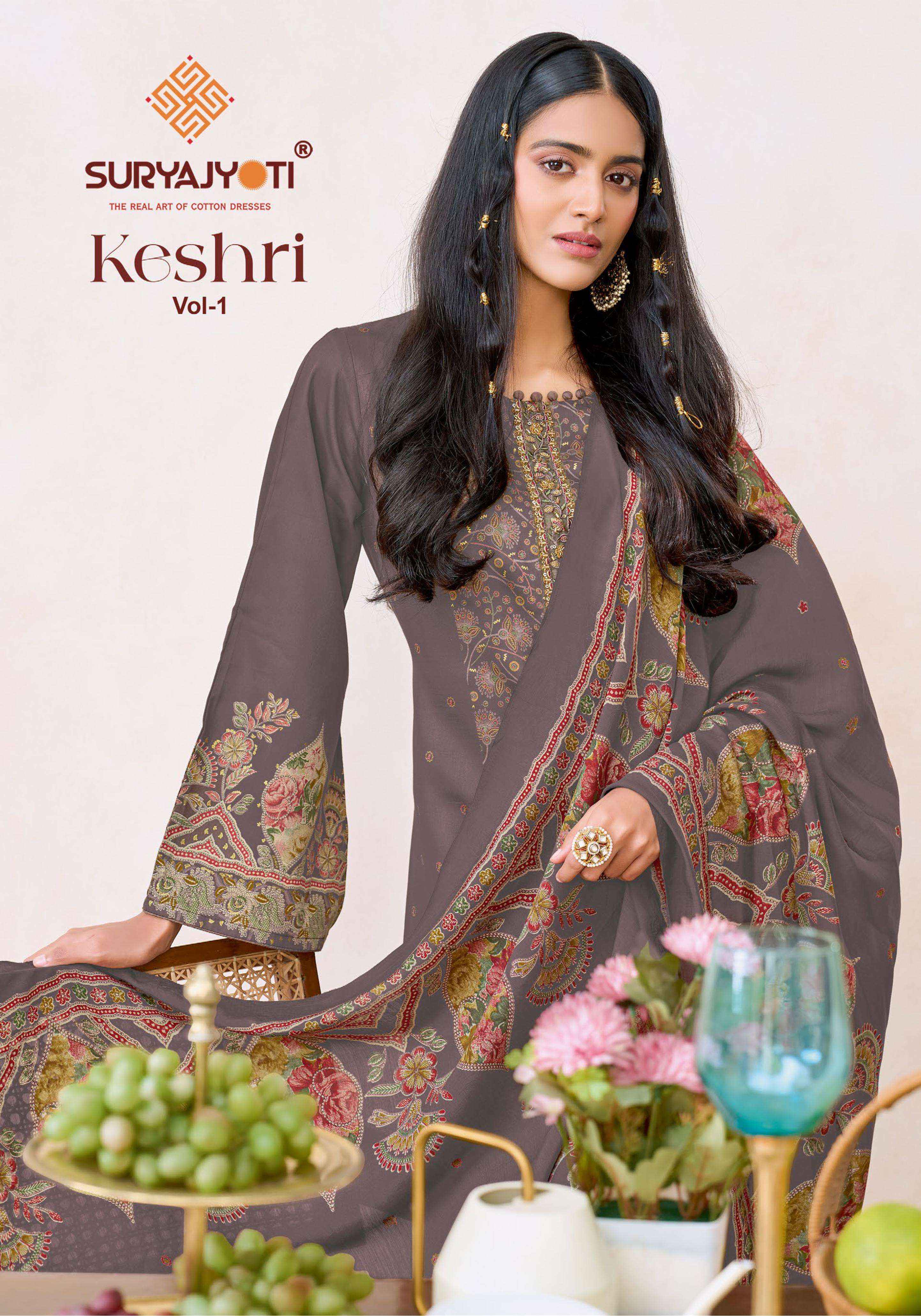 Suryajyoti Keshri Vol 1 Jam Satin Dress Material 6 pcs Catalogue