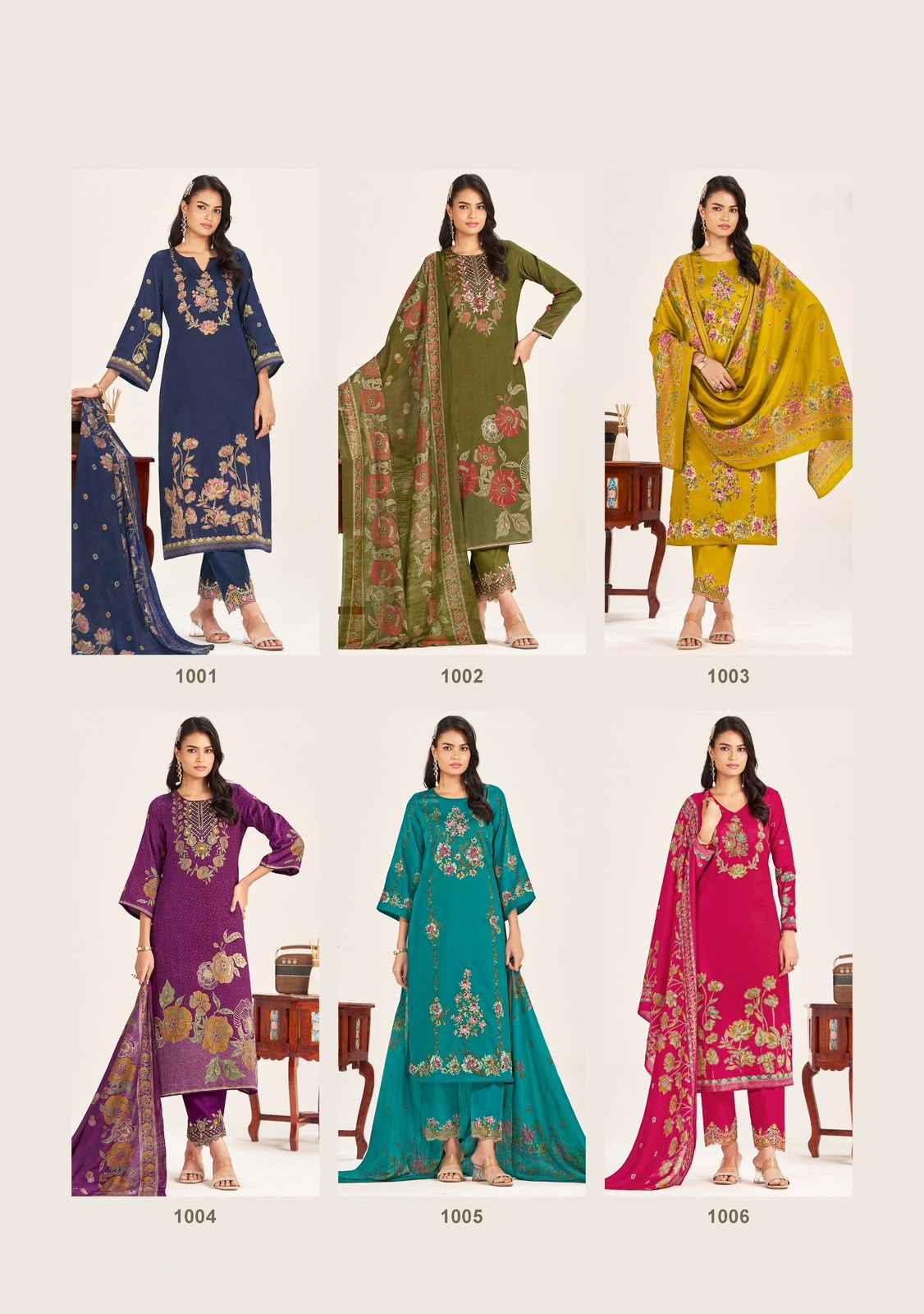 Suryajyoti Kin Kini Vol 1 Jam Satin Dress Material 6 pcs Catalogue