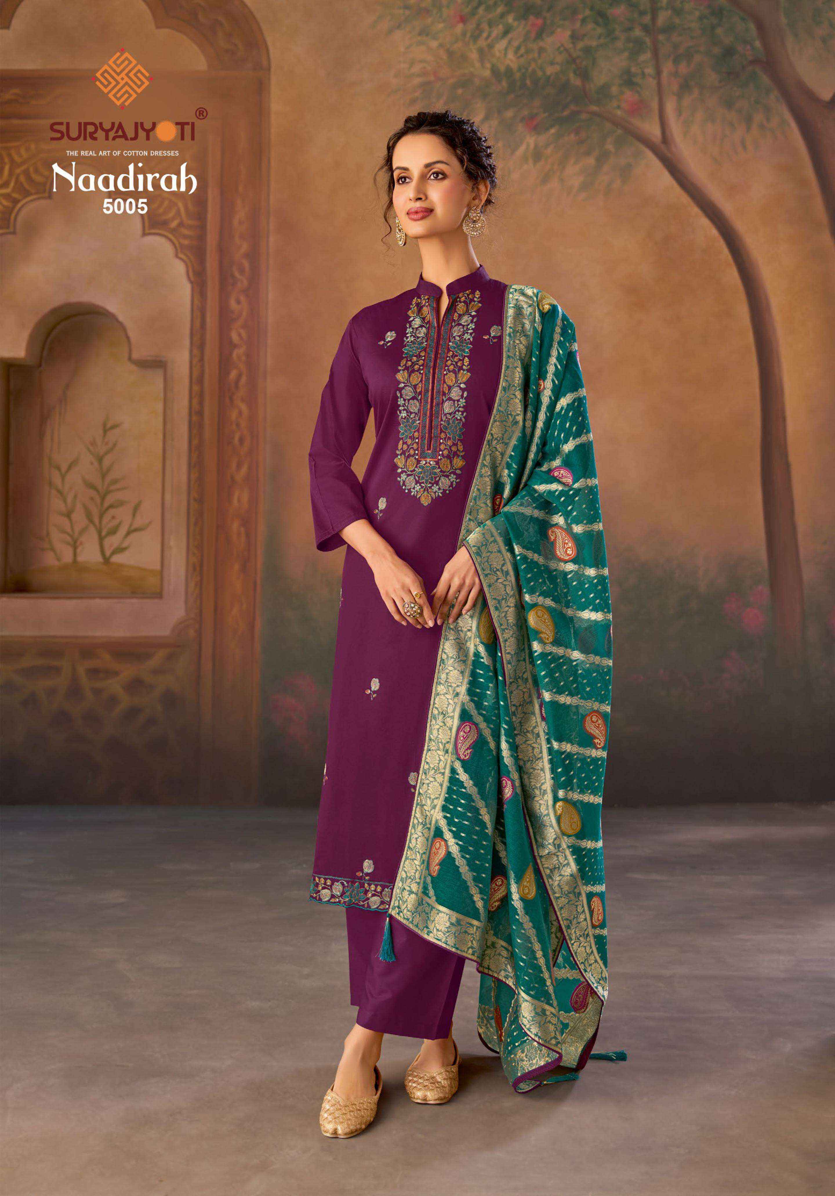 Suryajyoti Naadirah Vol 5 Jam Satin Dress Material 6 pcs Catalogue