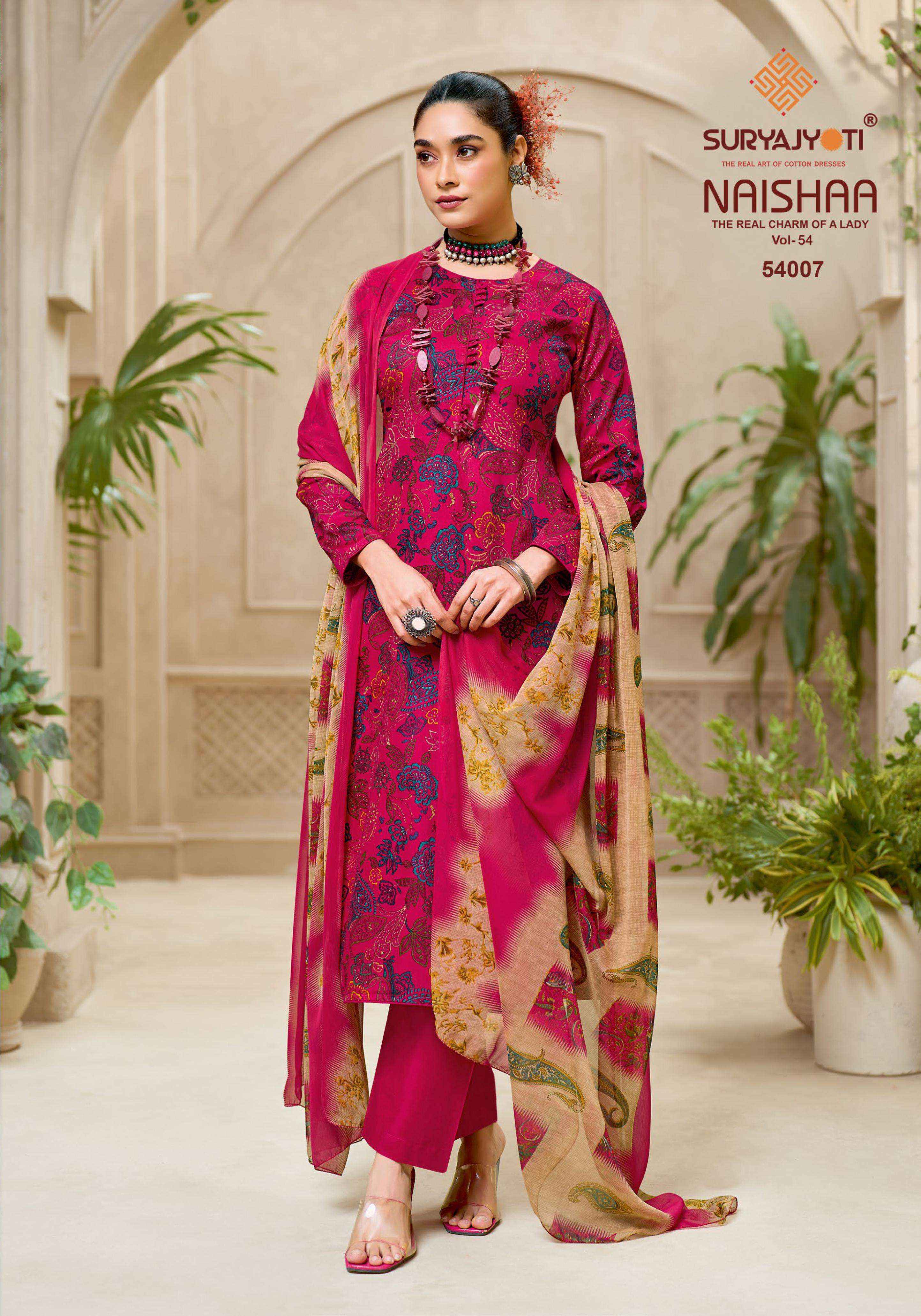 Suryajyoti Naishaa Vol 54 Jam Satin Dress Material 10 pcs Catalogue