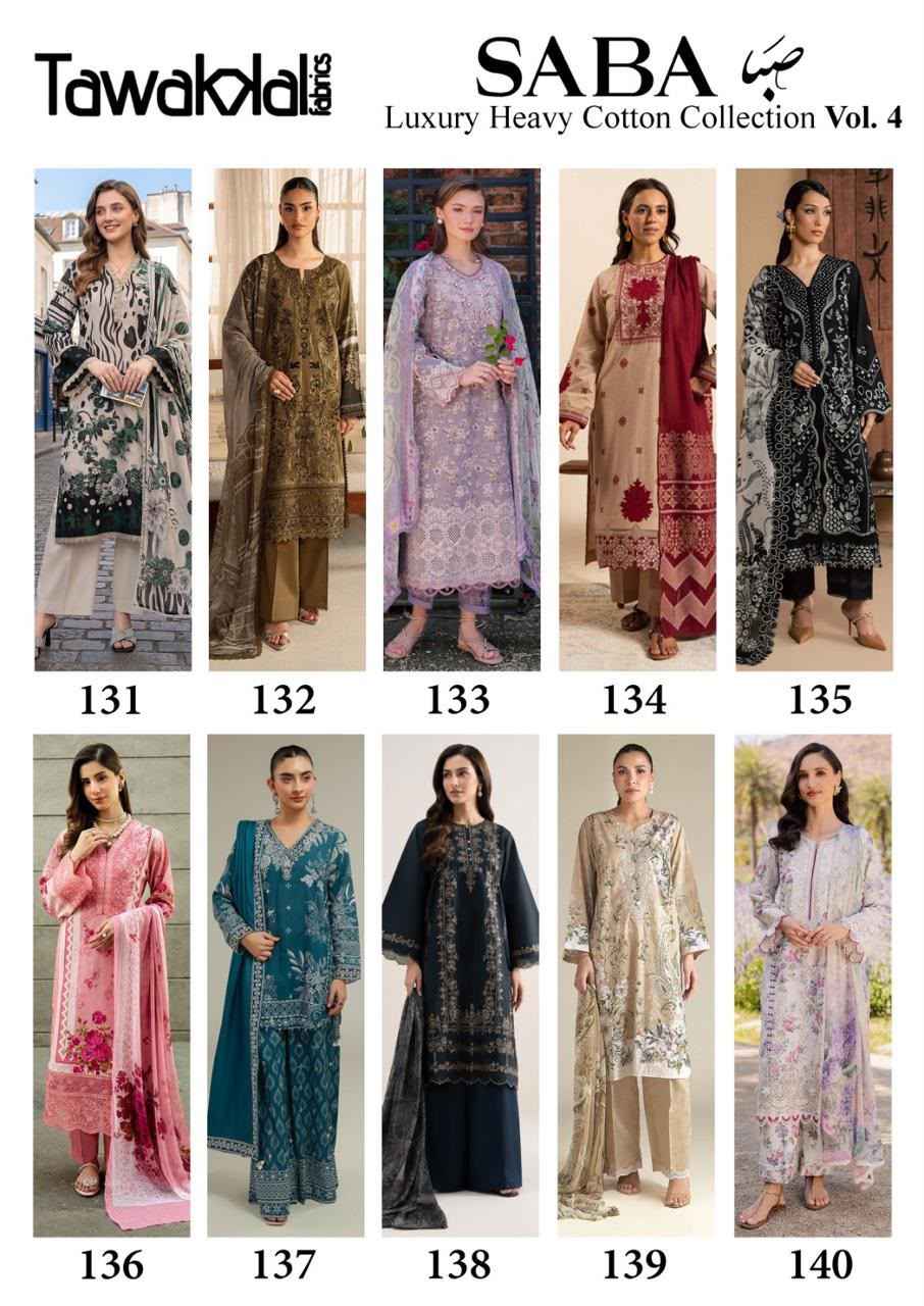 Tawakkal Saba Vol 4 Cotton Dress Material 10 pcs Catalogue