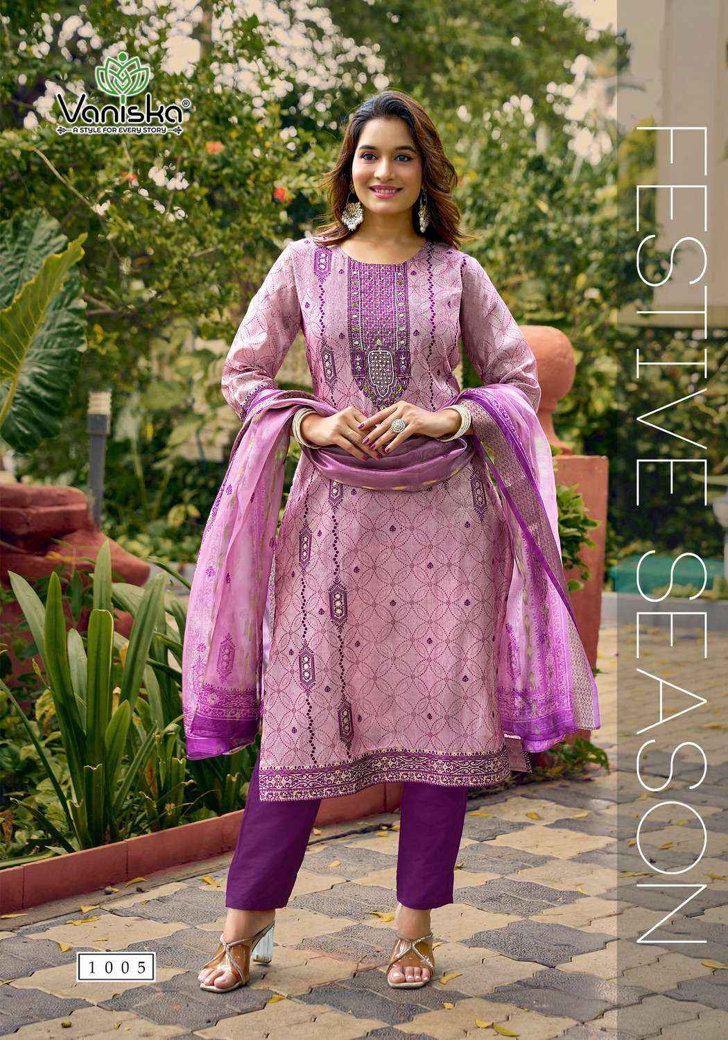 Vaniska Fashion Simmer Vol 1 Silk Jacquard Kurti Combo 6 pcs Catalogue