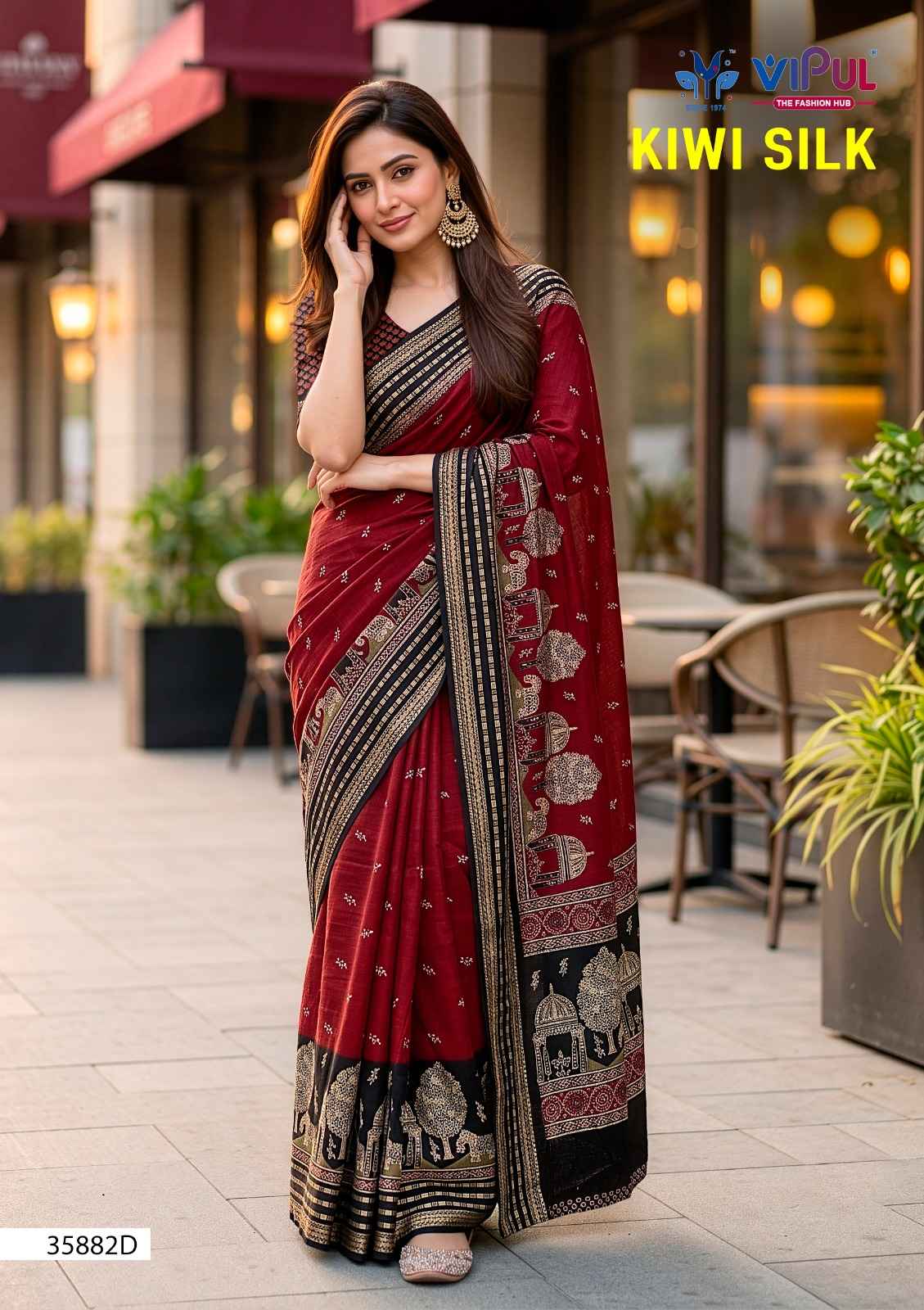 Vipul Kiwi Silk Silk Saree 6 pcs Catalogue