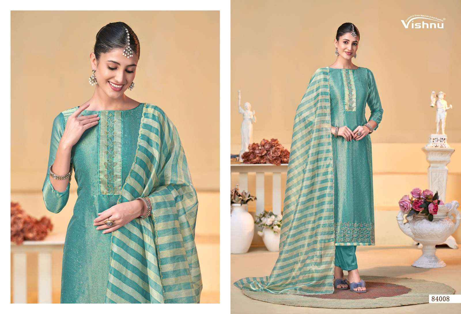 Vishnu Halima Banarasi Silk Dress Material 10 pcs Catalogue