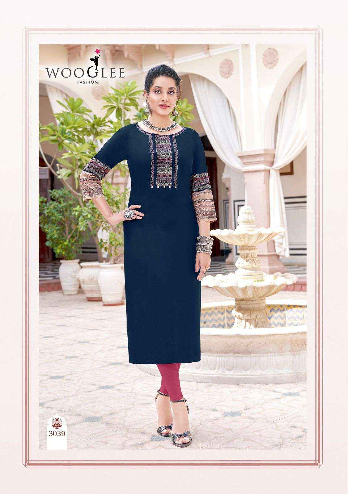Wooglee Salonee Vol 8 Rayon Kurti 6 pcs Catalogue