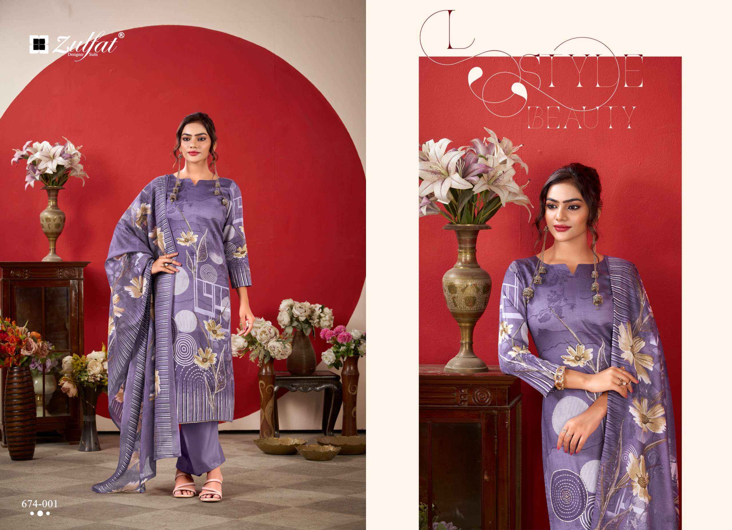 Zulfat Roshni Vol 2 Jam Cotton Dress Material 4 pcs Catalogue