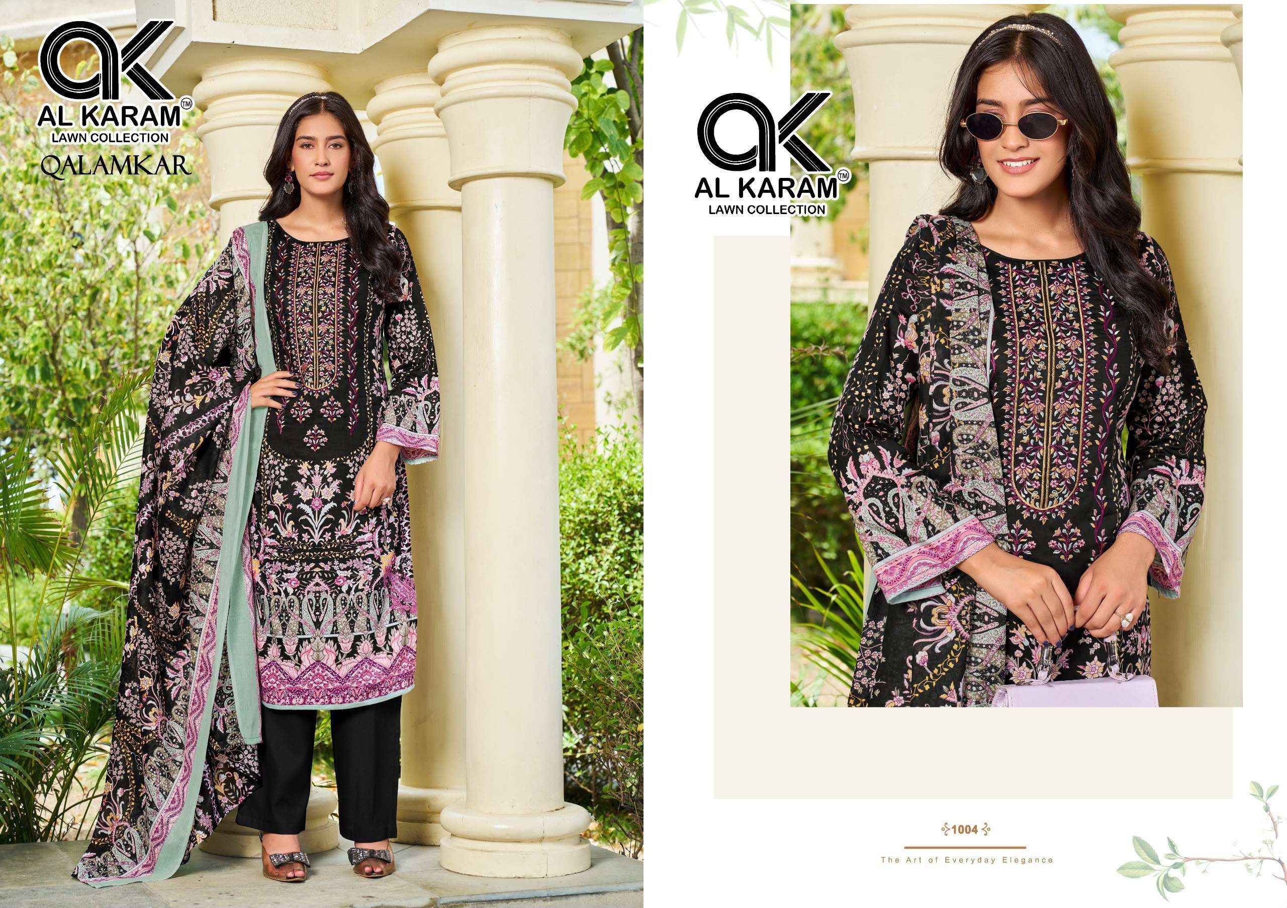 Al Karam Qalamkar Cotton Dress Material 6 pcs Catalogue