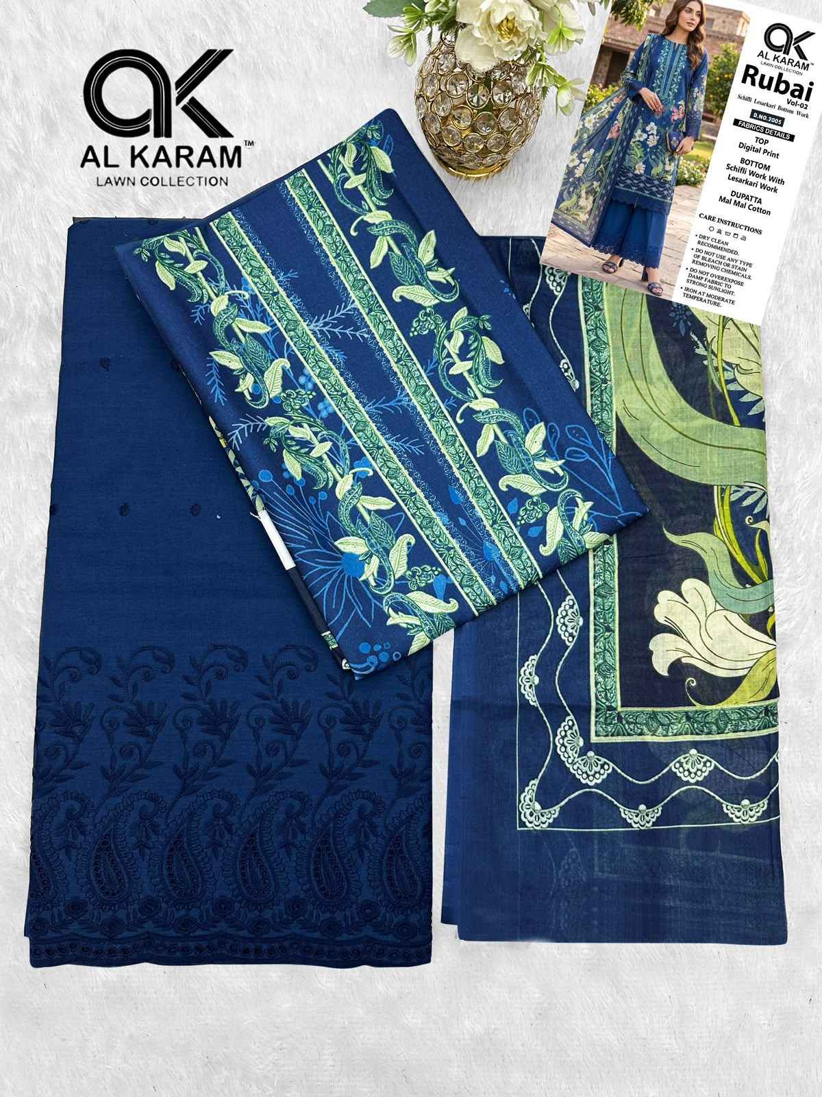 Al Karam Rubai Vol 2 Cotton Dress Material 6 pcs Catalogue