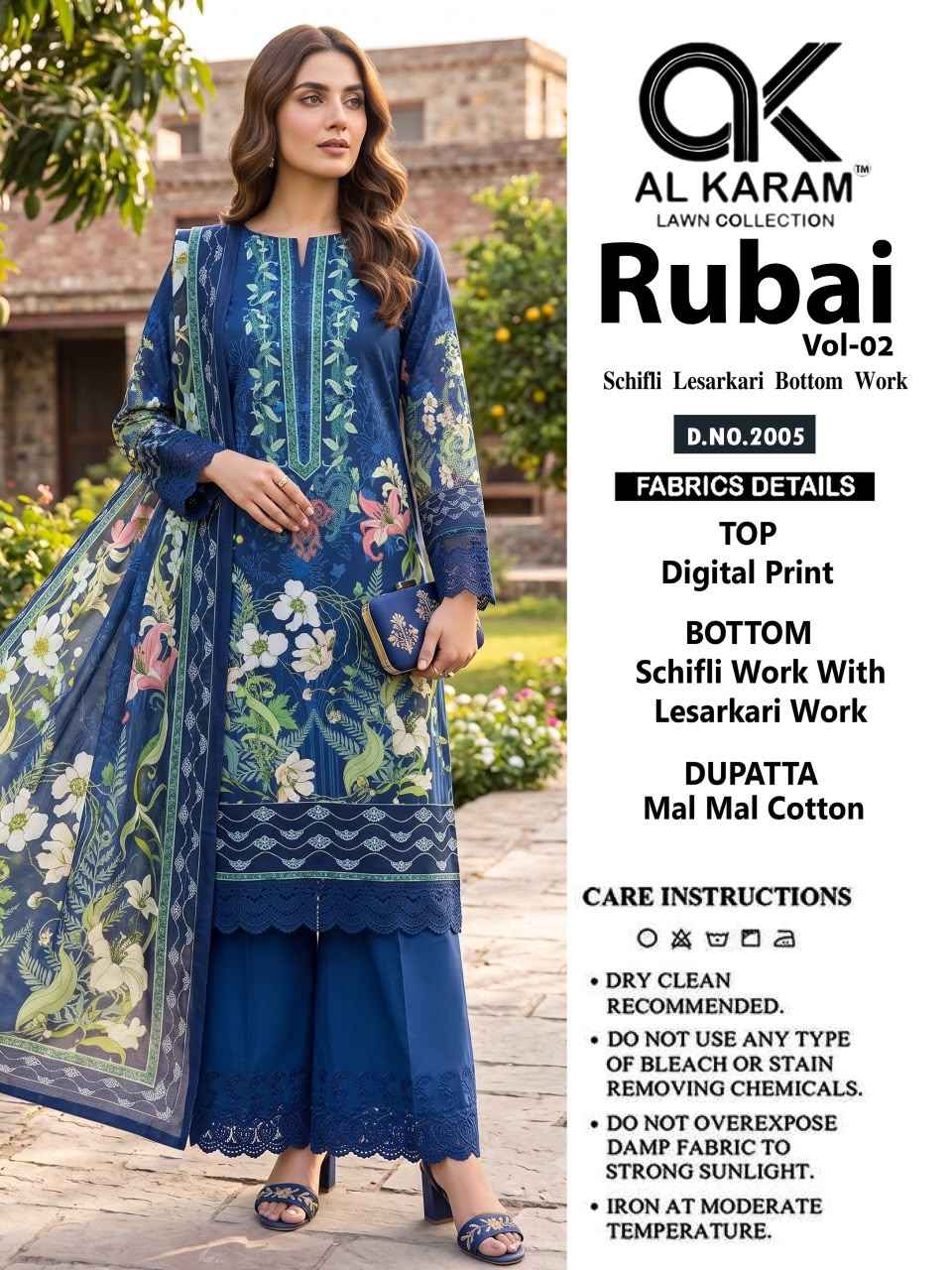 Al Karam Rubai Vol 2 Cotton Dress Material 6 pcs Catalogue