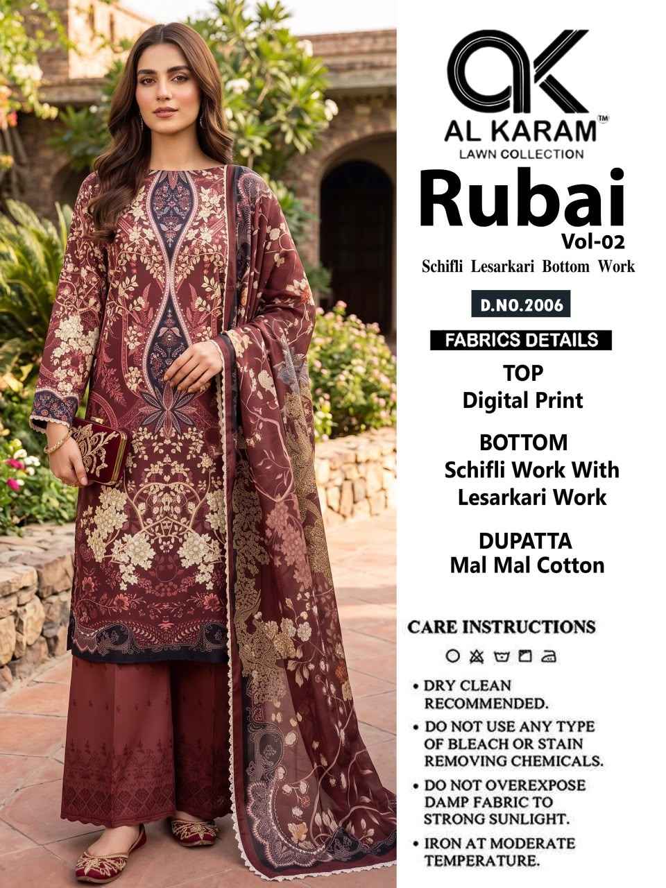 Al Karam Rubai Vol 2 Cotton Dress Material 6 pcs Catalogue