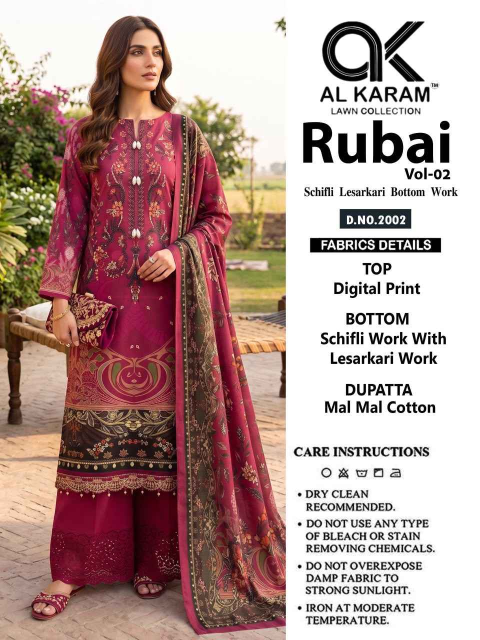 Al Karam Rubai Vol 2 Cotton Dress Material 6 pcs Catalogue