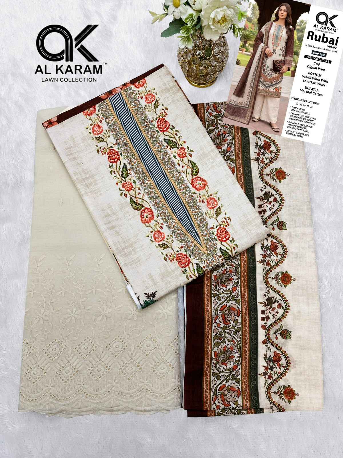 Al Karam Rubai Vol 2 Cotton Dress Material 6 pcs Catalogue