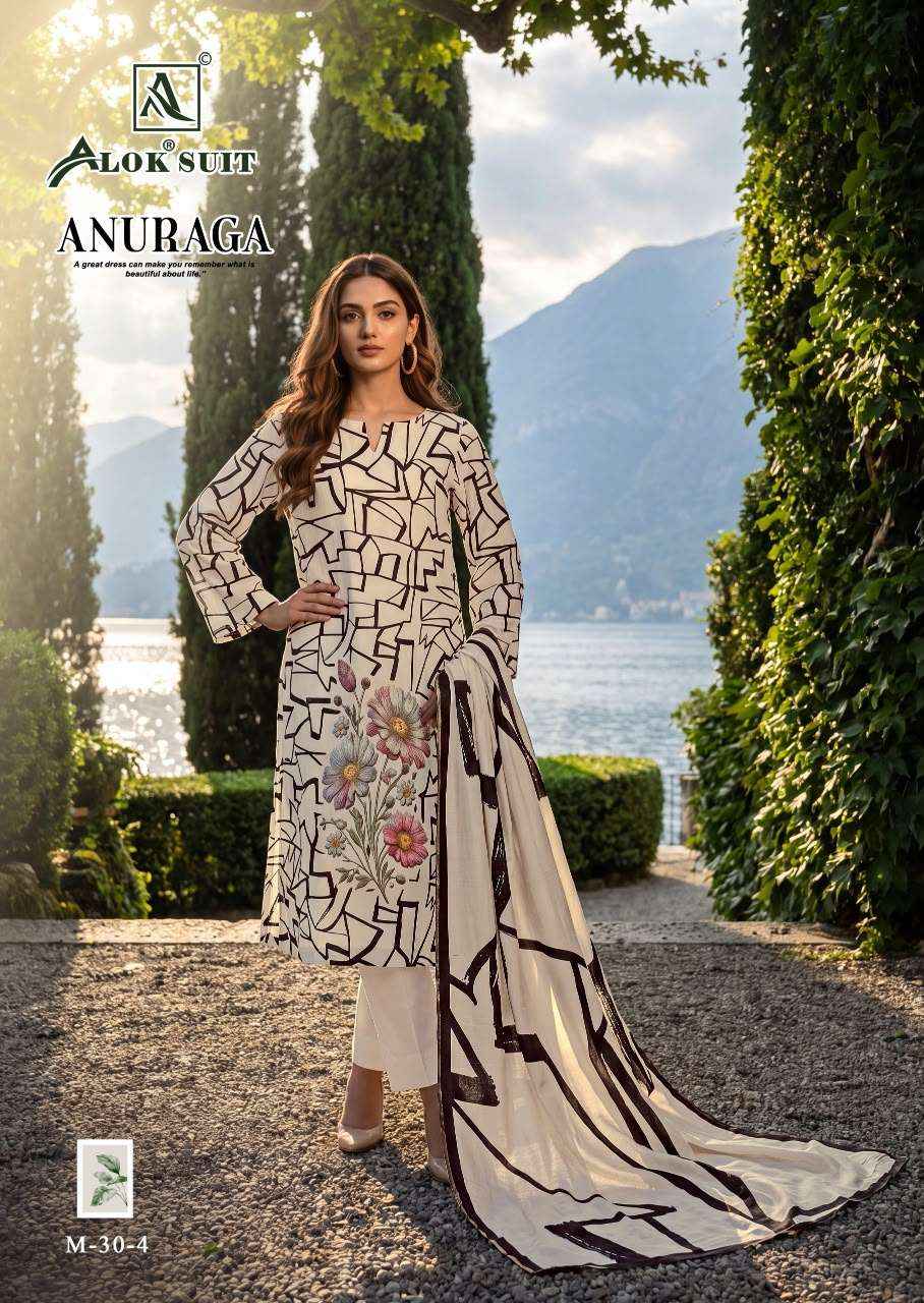Alok Anuraga Viscose Maslin Dress Material 4 pcs Catalogue