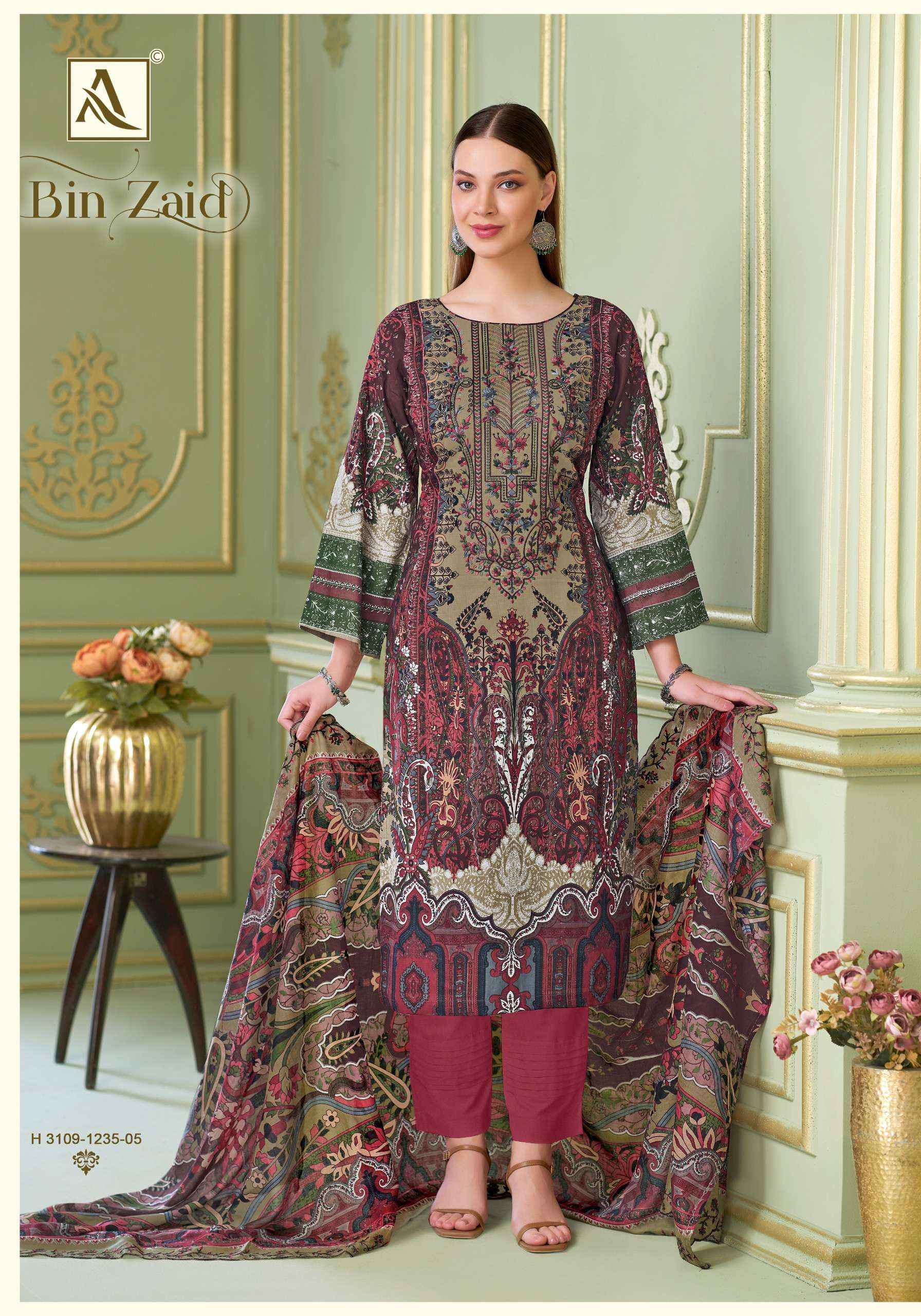 Alok Bin Zaid Zam Cambric Cotton Dress Material 8 pcs Catalogue